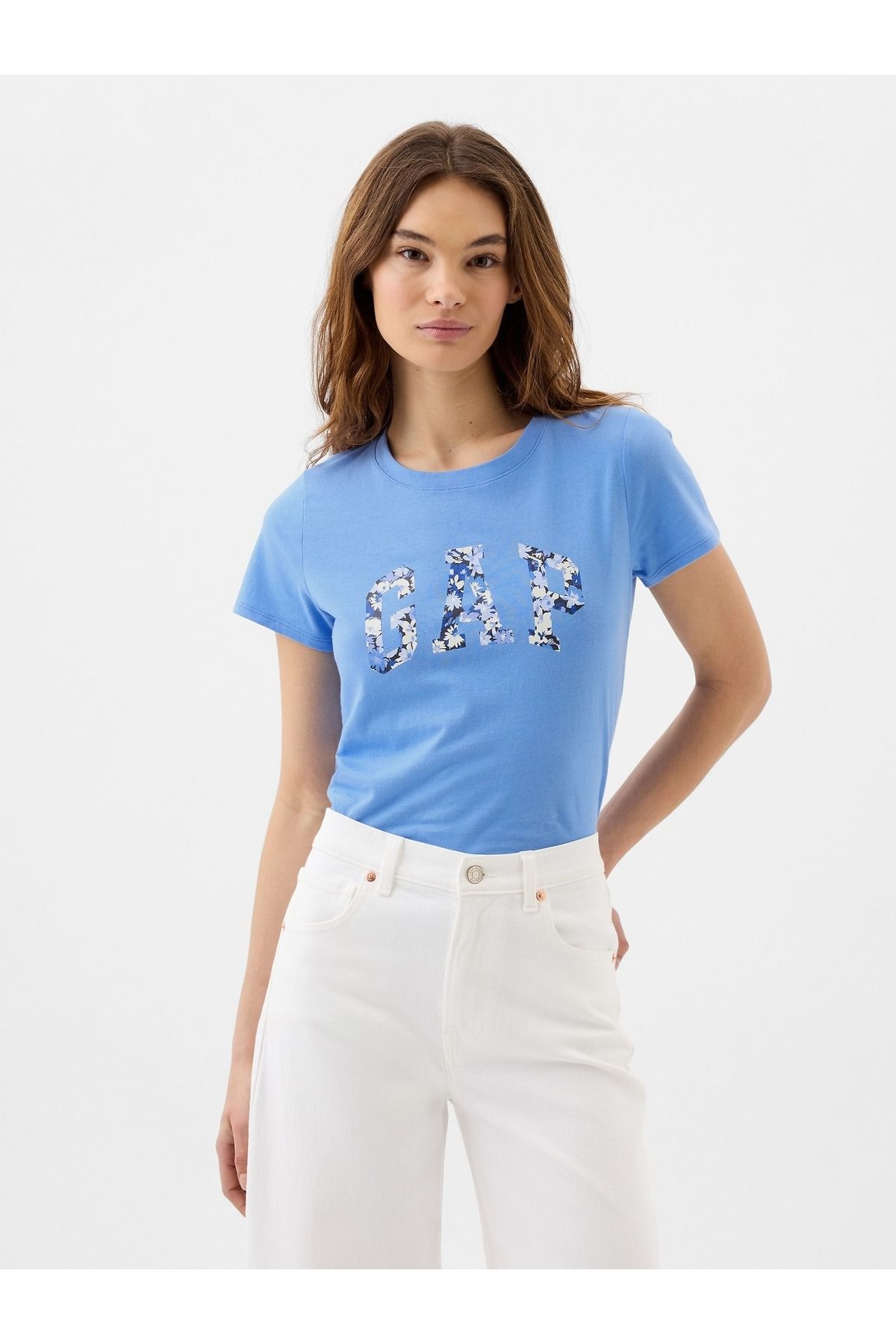 GAP Kadın Mavi Gap Logo T-Shirt