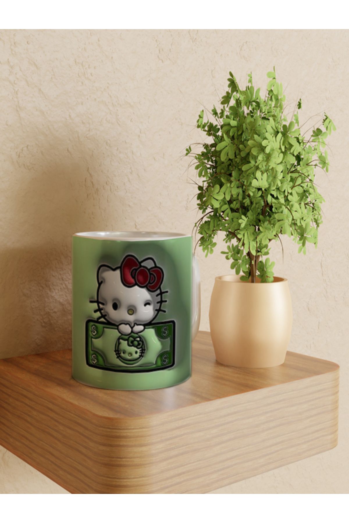 EsGift 3d Tasarımlı Hello Kitty Baskılı Kupa Bardak