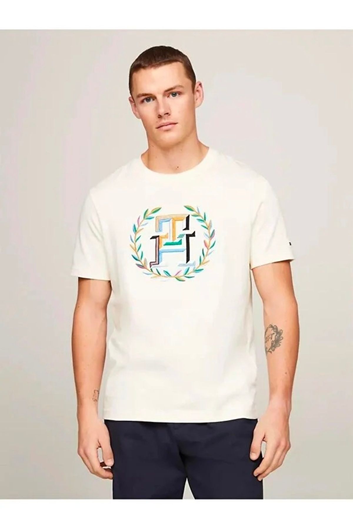 Tommy Hilfiger Erkek Multi Color Nakışlı T-Shirt