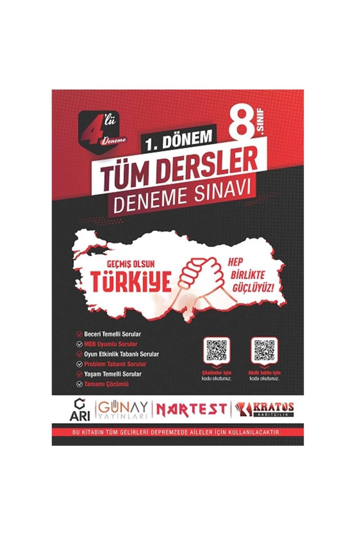 Nartest Yayınları Lgs 8. Sınıf 1.dönem 4’lü Tüm Dersler Deneme Sınavı Tek Yürek