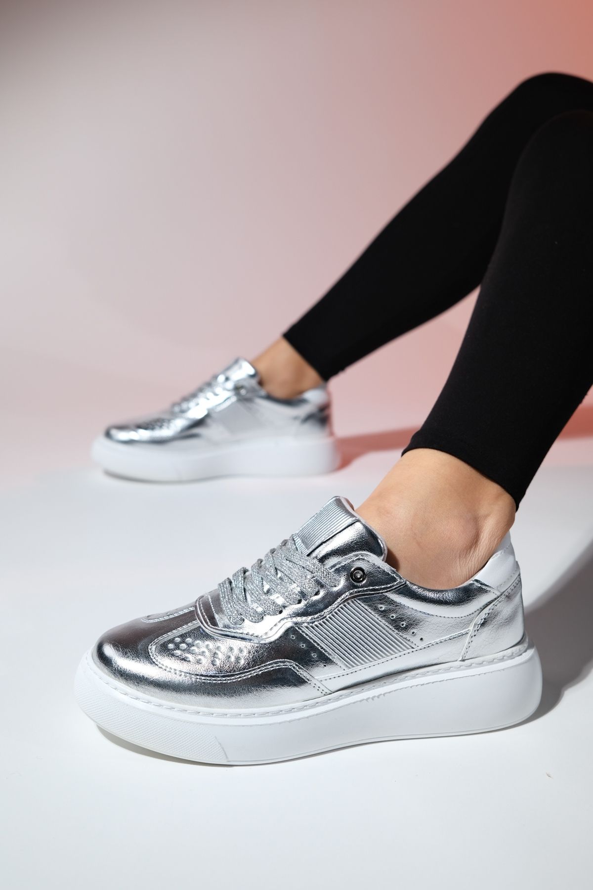 luvishoes BEICE Gümüş Kadın Spor Ayakkabı