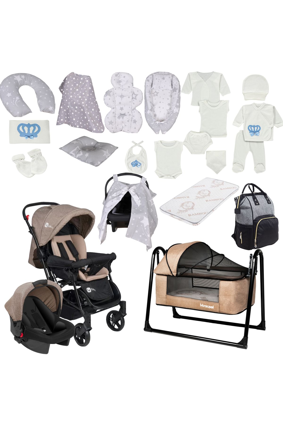 4 Baby 23Parça Yenidoğan Seti - Olympus bebek arabası & Puset & Beşik & Çanta & Tekstil Setleri