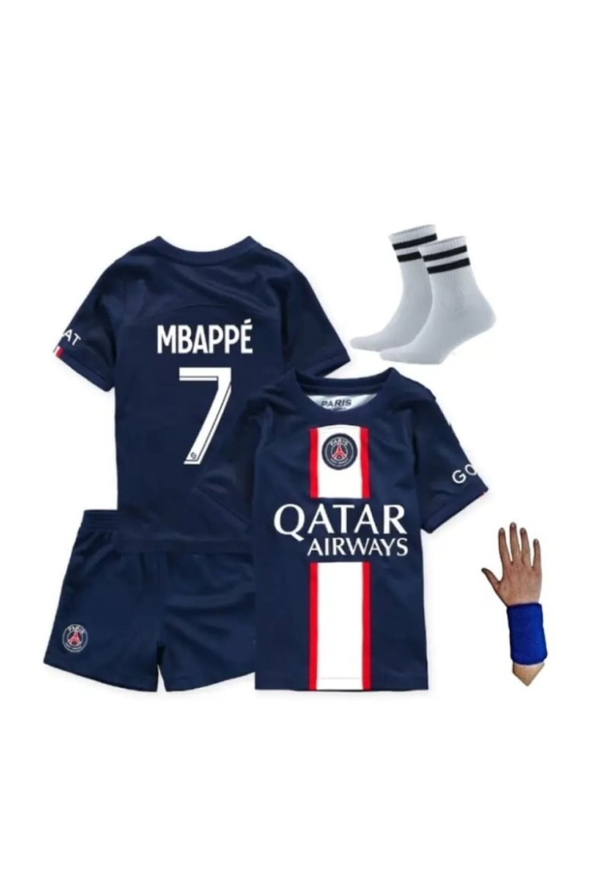 gökmenspor Paris Saint-germain Mbappe Lacivert Iç Saha Çocuk Futbol Forması 4'lü Set Eski Sezon Retro Forma