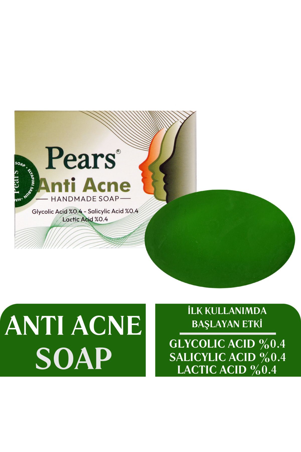 Pears Original Acne Soap With Glycerine + Gliserinli Siyah Nokta, Akne ve Sivilce Karşıtı Sabun 120g