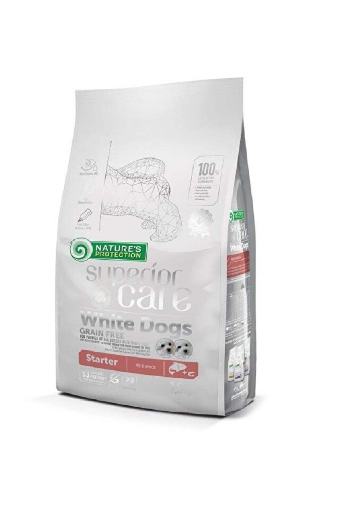 Nature's Protection Np Superior Care White Dogs Grain Free Salmon Starter All Breeds 1.5kg Food For Puppies Of All Breed