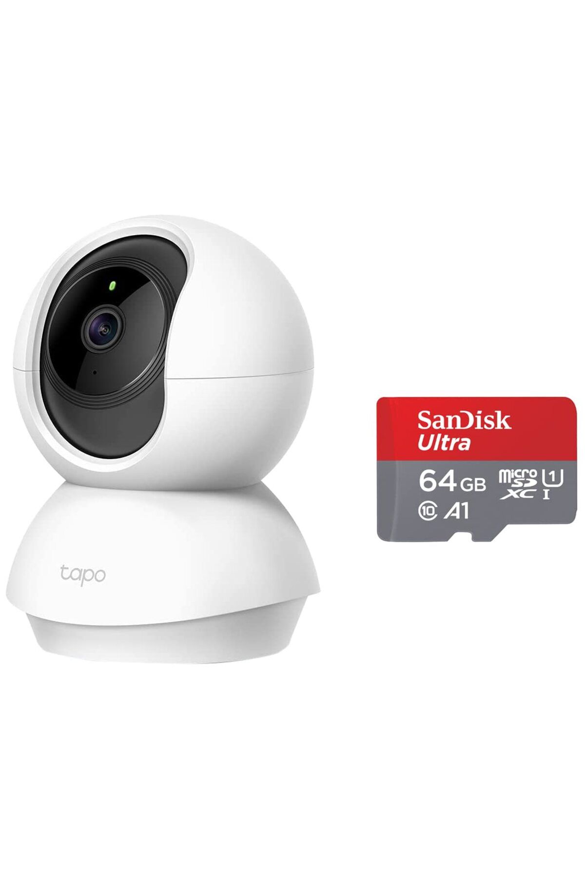 Tp-Link Tapo C200 Full Hd 1080P Gece Görüşlü Wi-Fi Kamera + Sandisk Ultra 64GB 100MB/S  Hafıza Kartı