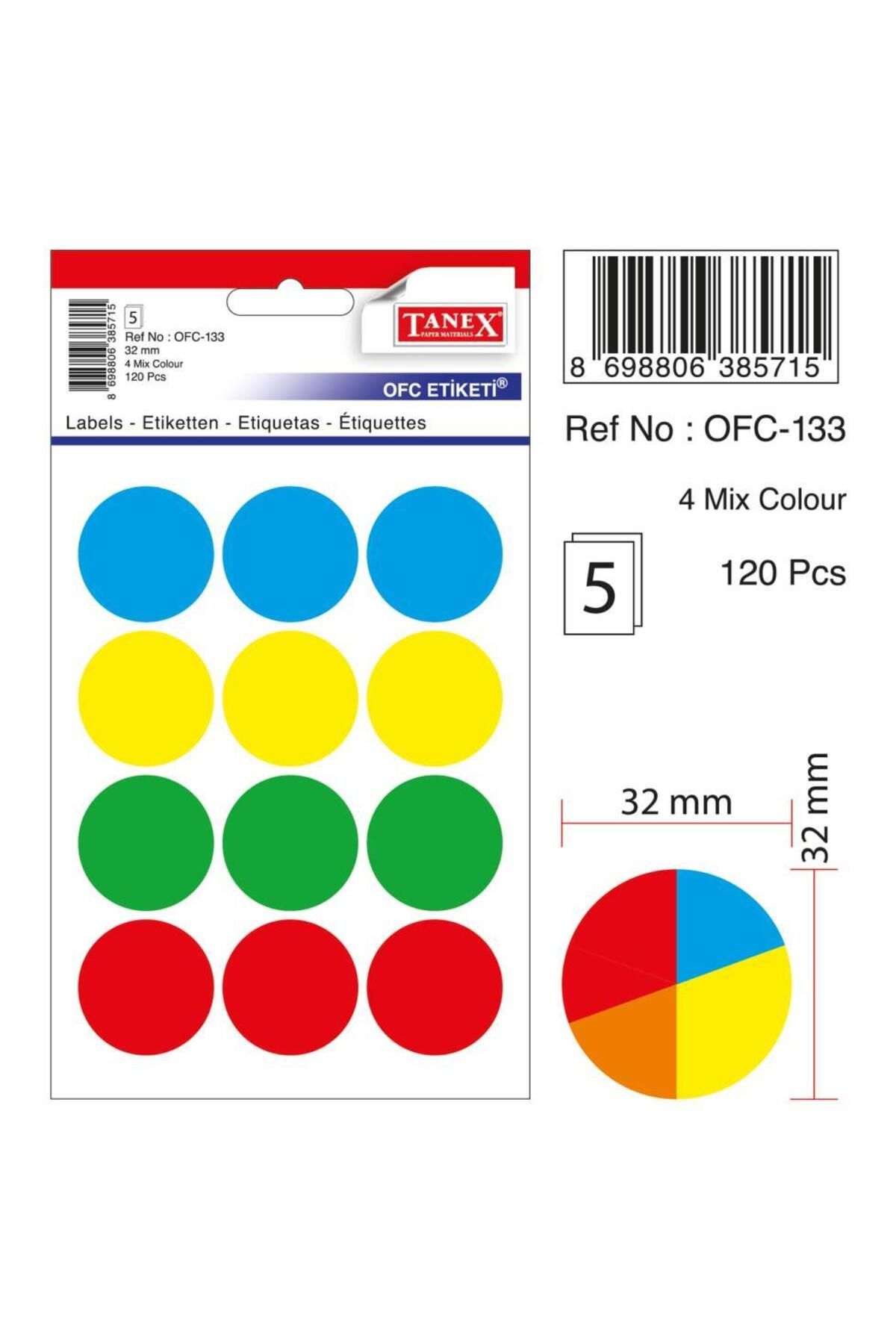 Tanex Ofc-133 5 Li Mix Color Ofis Etiketi