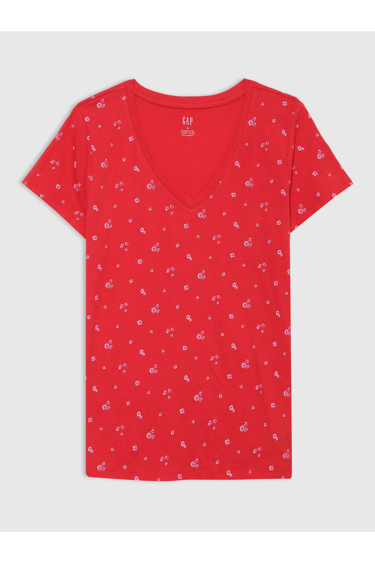 GAP Kadın Kırmızı Favorite V Yaka T-Shirt
