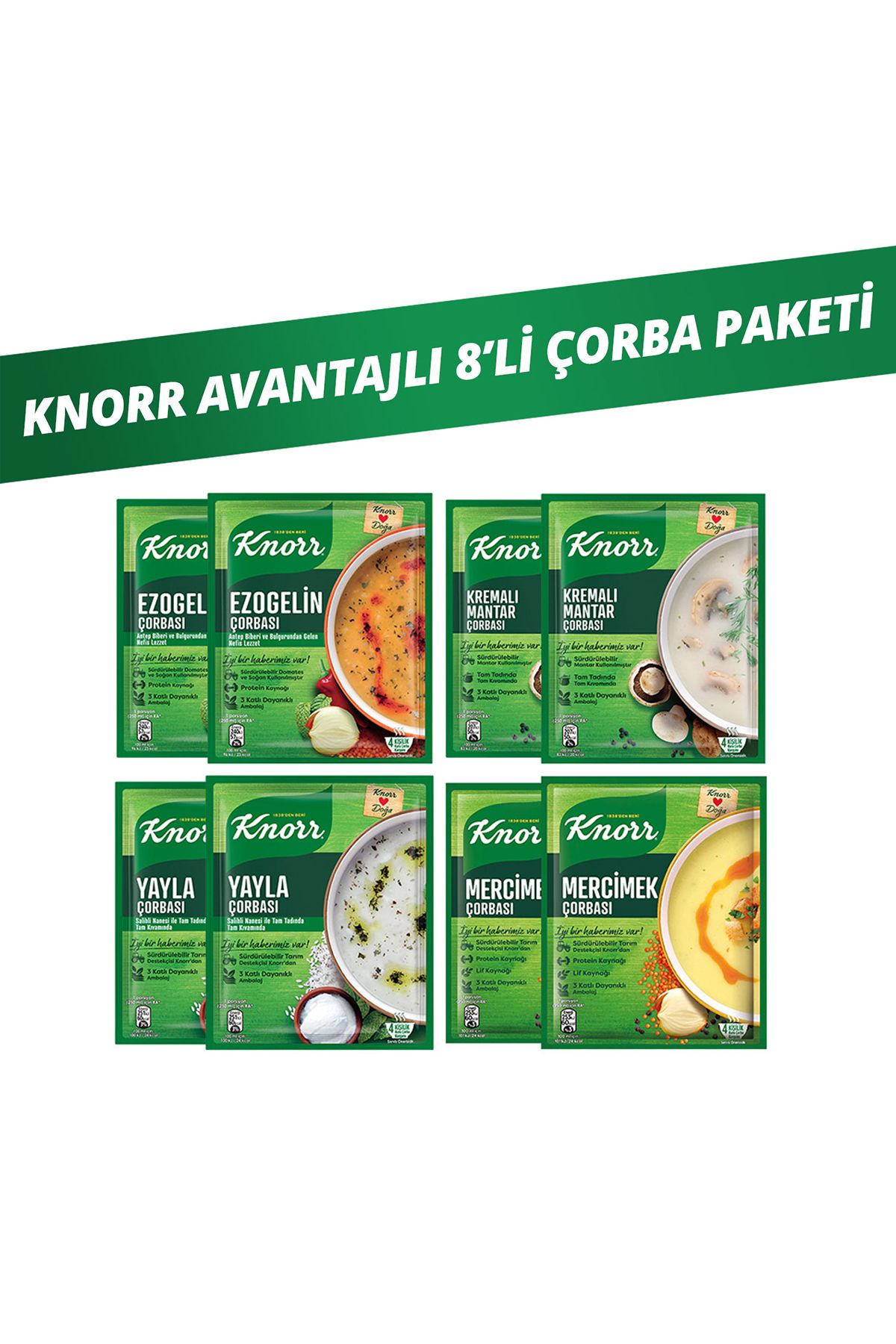 Knorr Çorba Paketi 8li Kase Hediyeli