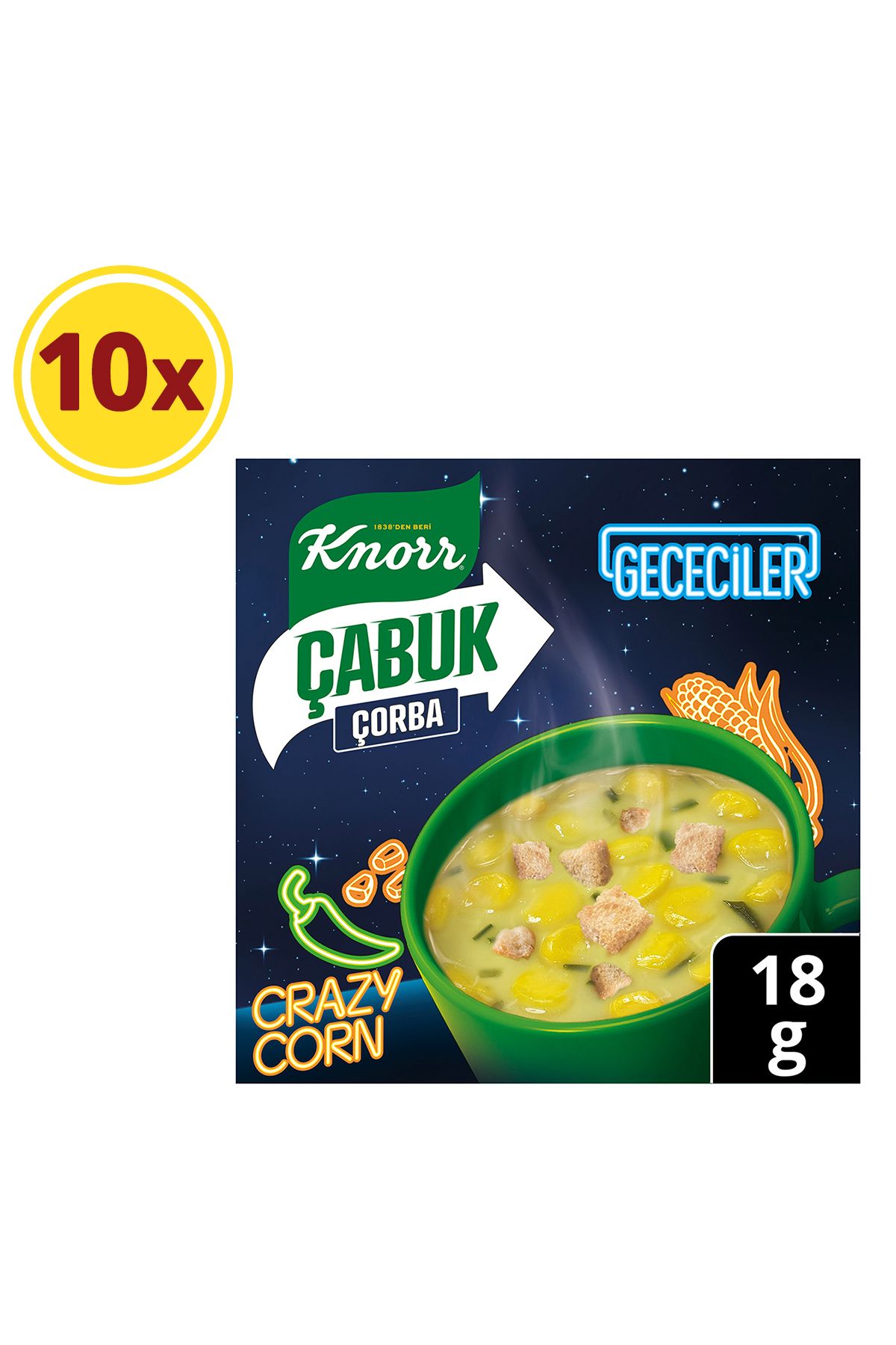 Knorr Çabuk Çorba Gececiler Crazy Corn 18g X10 Adet