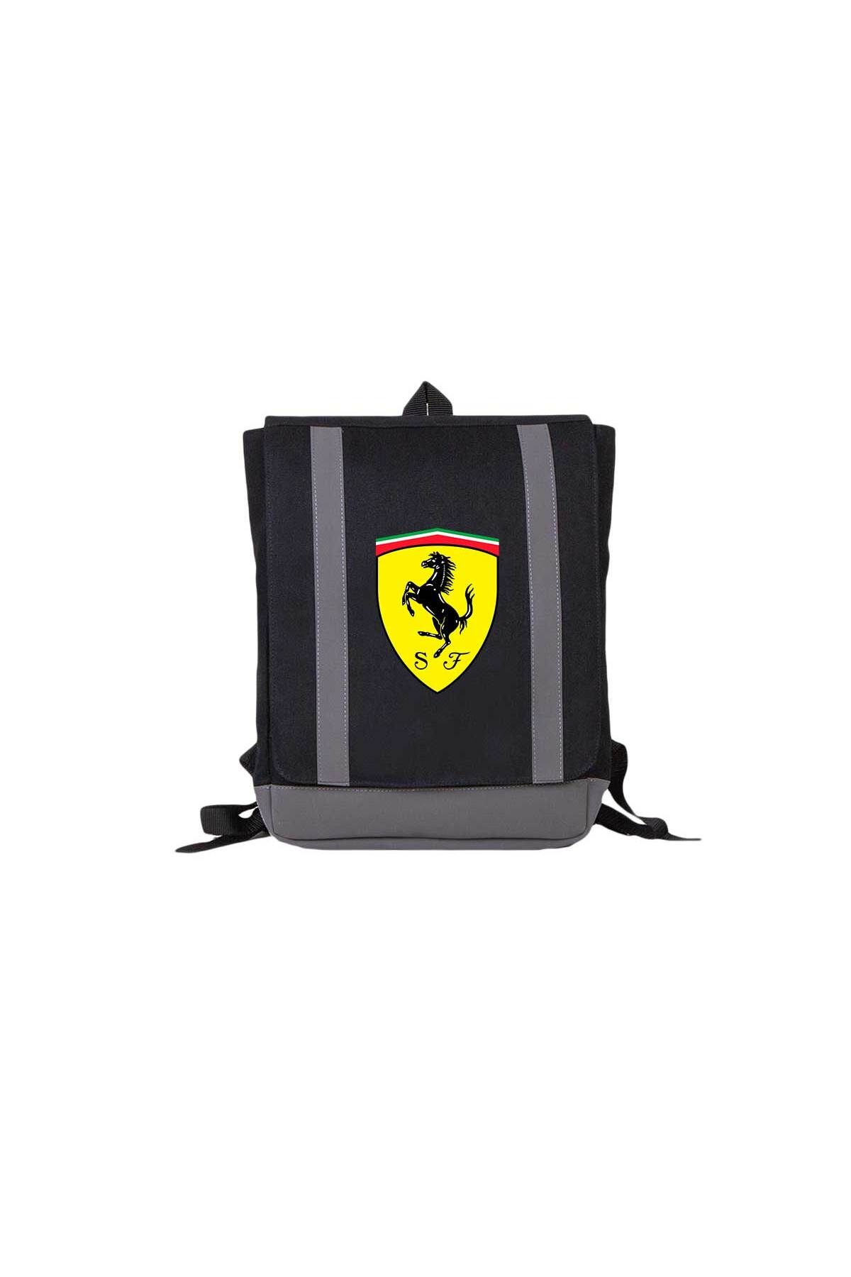 Z zepplin Ferrari Logo Siyah Renk Sırt Çantası