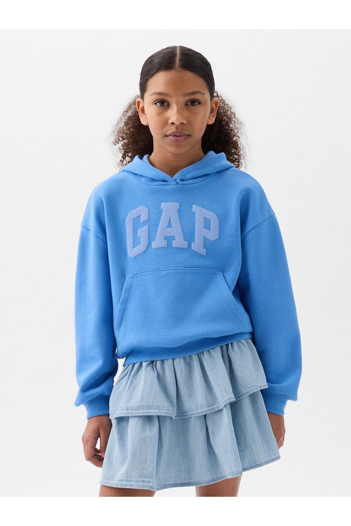 GAP Kız Çocuk Mavi Gap Logo Fleece Sweatshirt