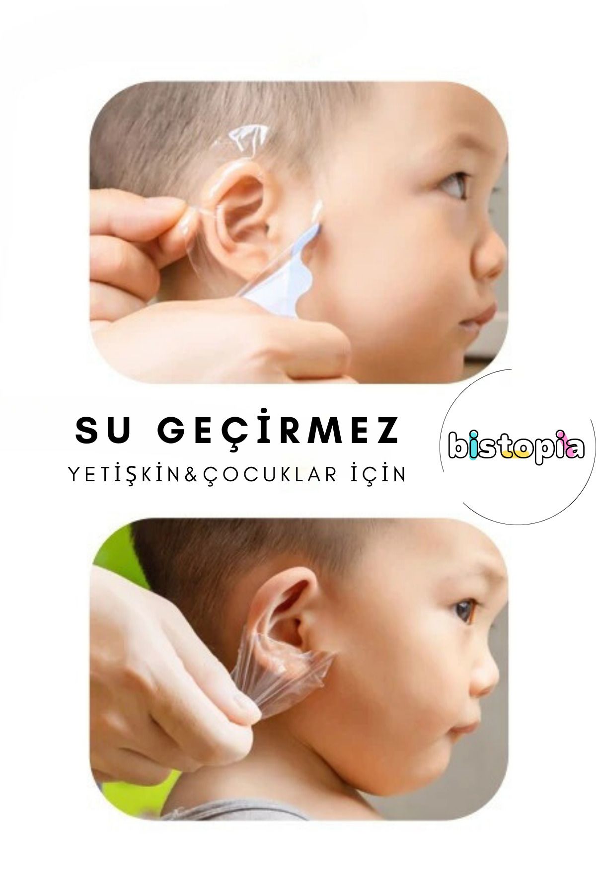 Bistopia 20 Adet Su Geçirmez Yapışkanlı Kulak Koruyucu Tek Kullanımlık