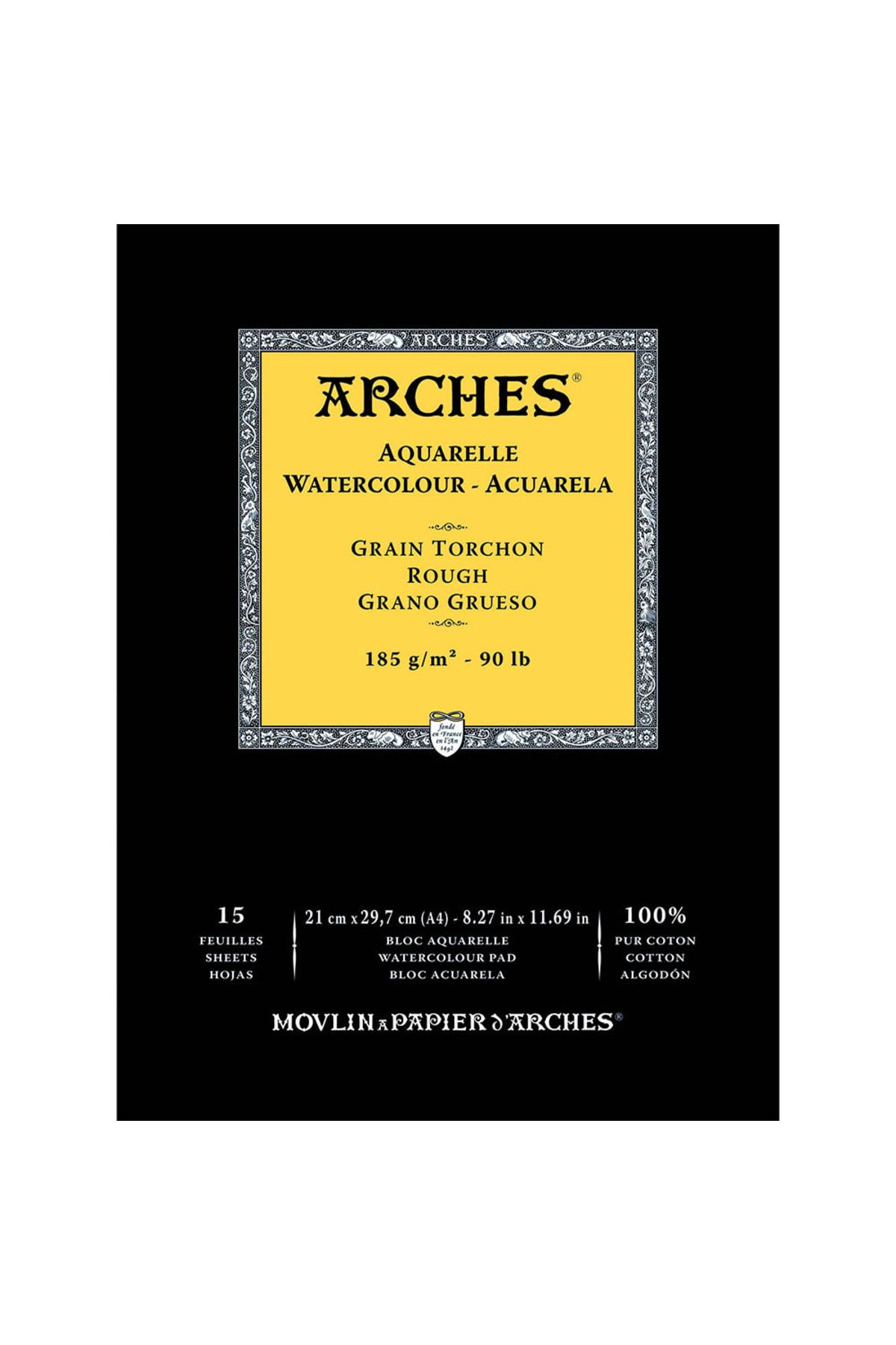 Arches Watercolour Pad Rough 185g A4 (21x29.7cm) 15 Sayfa