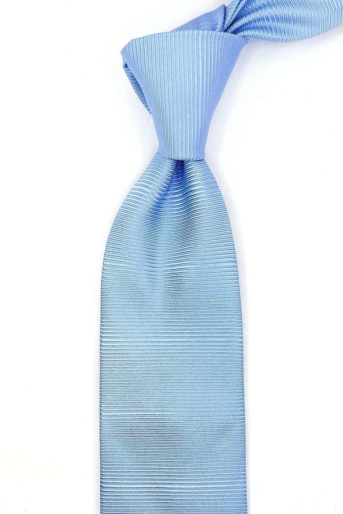 Kravatkolik Borbiago Style Mavi Düz İtalyan İpek Kravat İK1383