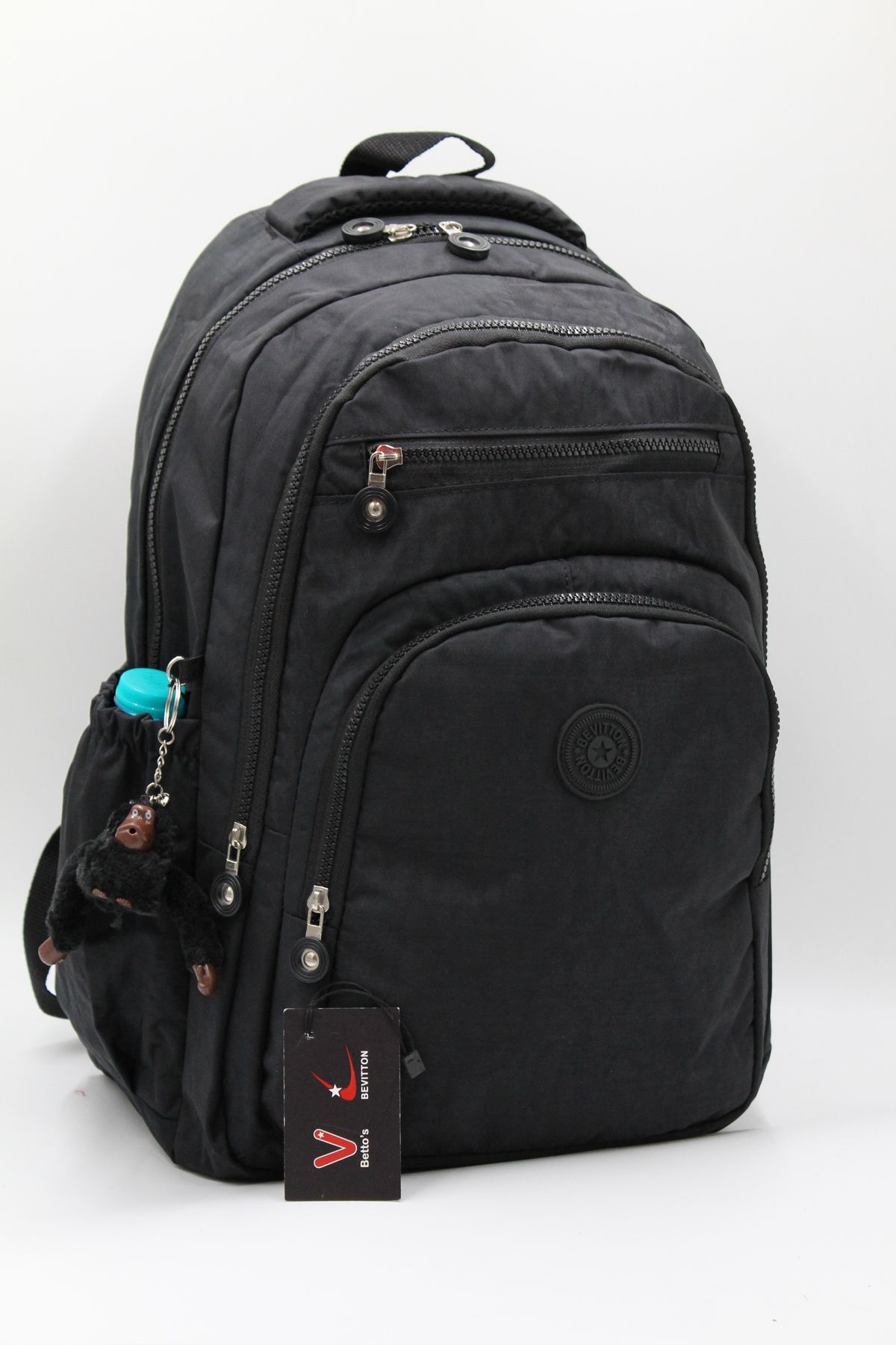 Bevitton Suya Dayanıklı Kumaş Unisex Okul Sırt Çantası Siyah 1800
