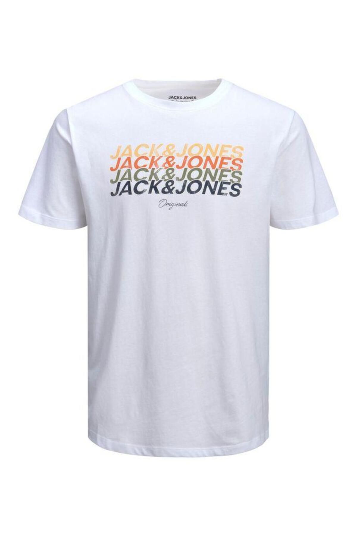 Jack & Jones Jack&jones 12205503 Yazı Baskı 0 Yaka Kısa Kol Tsıhırt