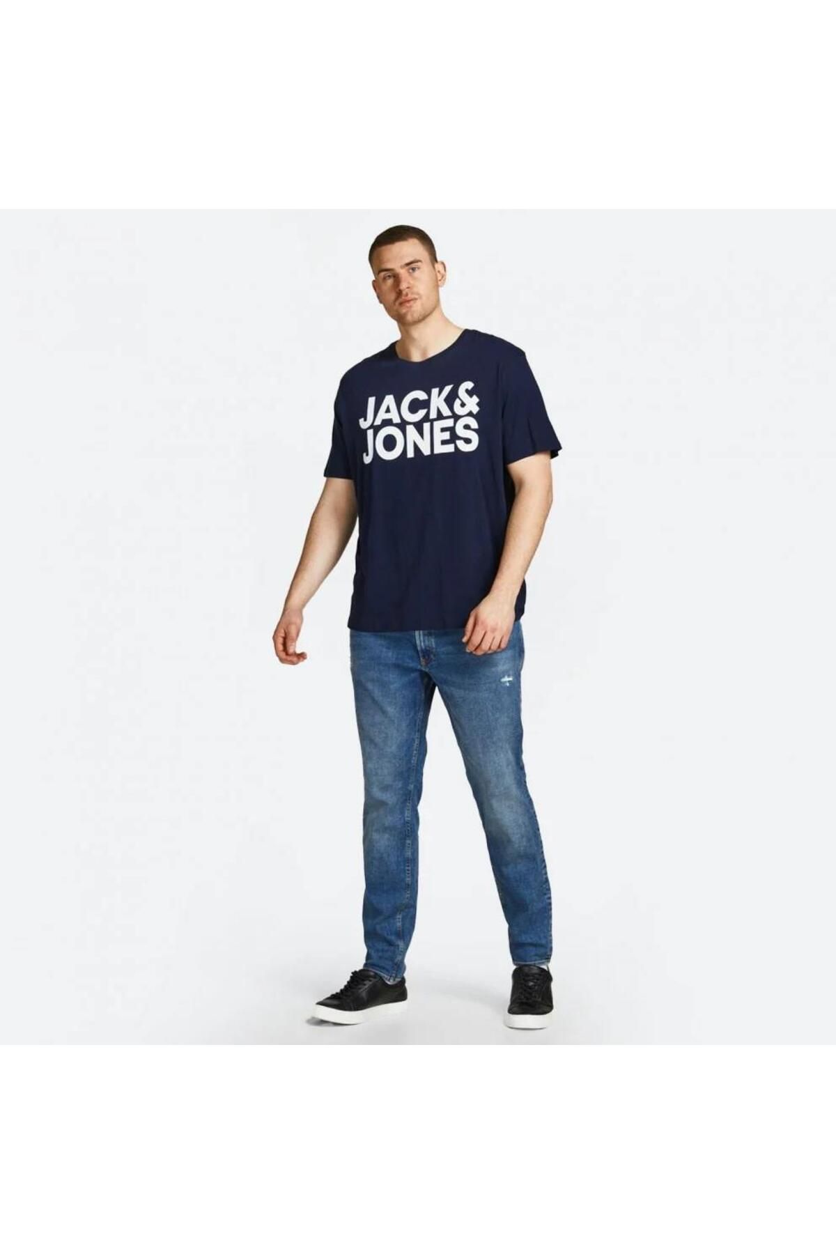 Jack & Jones Jack&jones 12158505 Kalın Jack&jones Yazı 0 Yaka Kısa Kol Tshırt