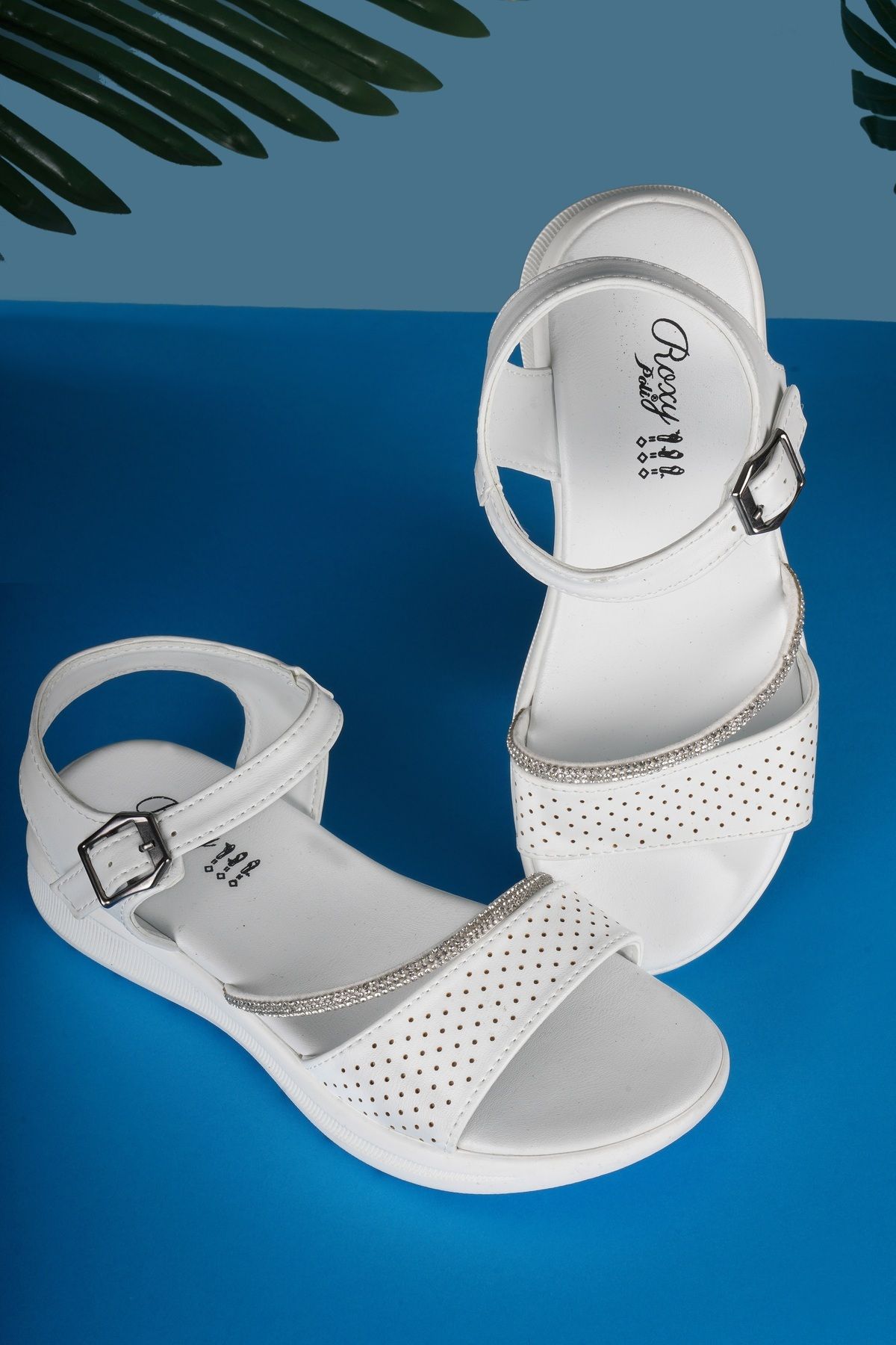 lord's ayakkabı Kadın Günlük Delikli Beyaz Anatomik/ortopedik Taban  Sandalet