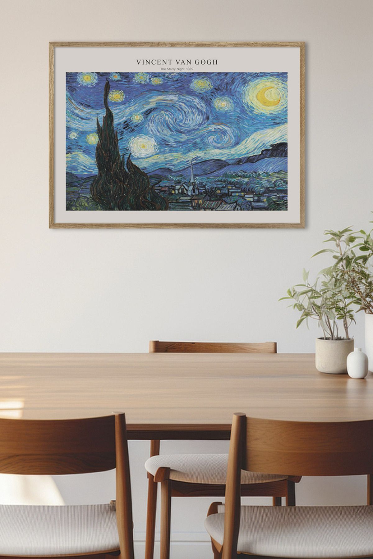 HiraEv Vincent van Gogh Yıldızlı Gece Posteri Çerçevesiz