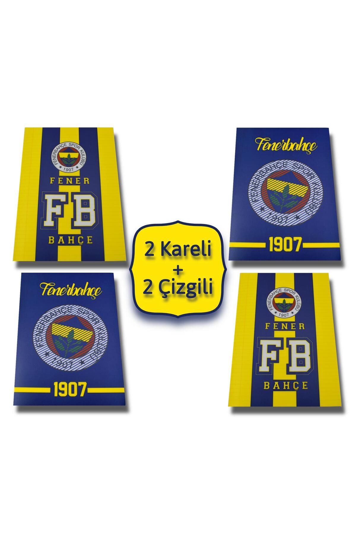 Fenerbahçe A4 60 Yaprak Plastik Kapak Dikişli Defter 2 Kareli+ 2 Çizgili