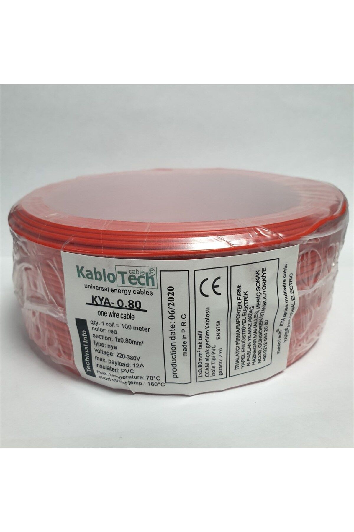 KABLOTECH 0,75 Nyaf Kablo (100 Metre Fiyatıdır) (KTC-0,75)