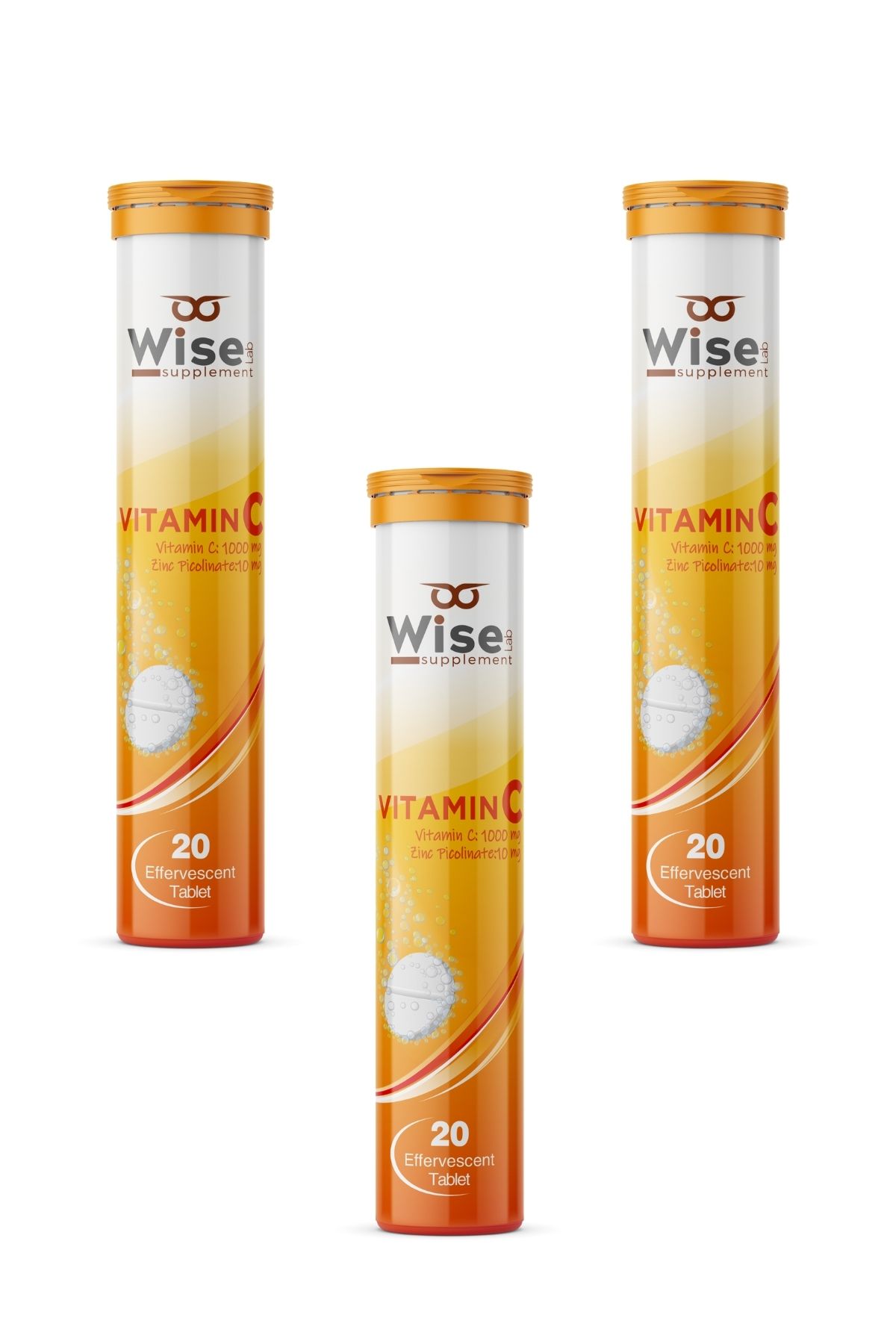 WiseLab 3'lü set Vitamin C + Çinko Efervesan 20 Tablet