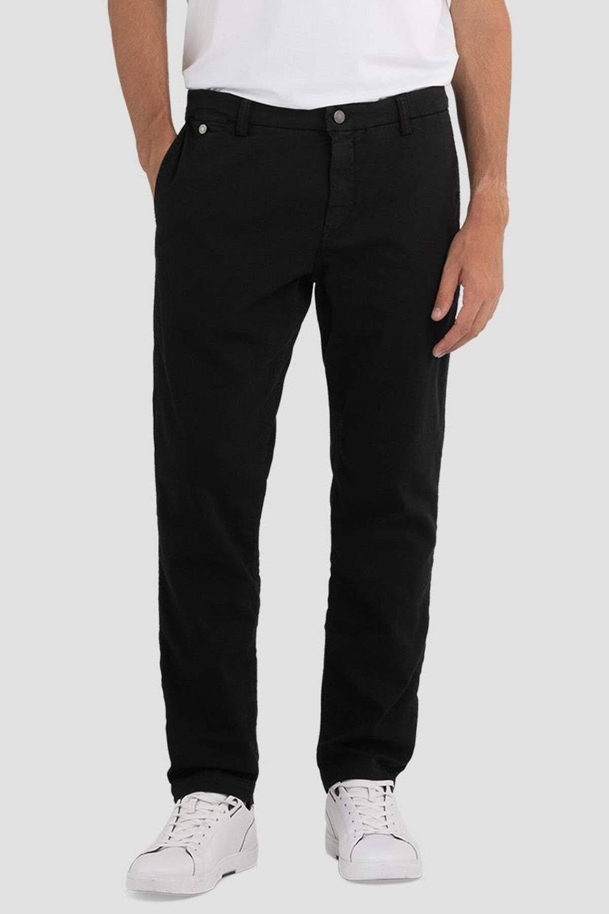 Replay Benni Hyperflex Yandan Cepli Regular Fit Pantolon 36 / Siyah
