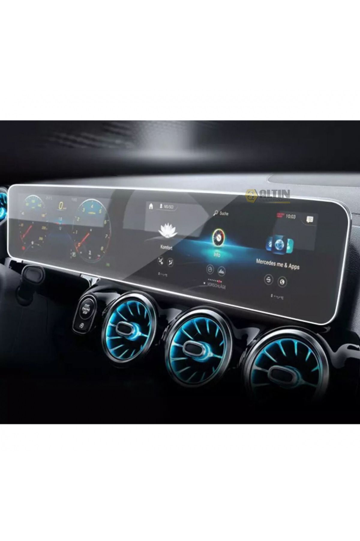 Universal Mercedes EQC 10.25 inç Dijital Gösterge ve Navigasyon uyumlu Nano Ekran Koruyucu