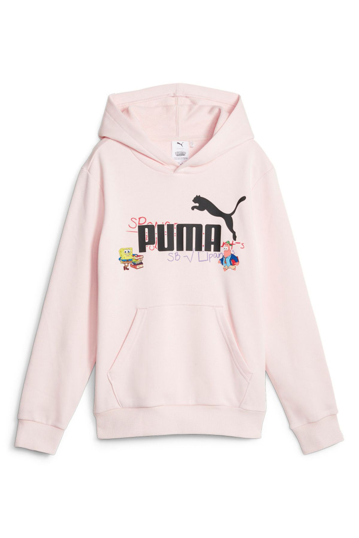 Puma Pembe Erkek Çocuk Kapüşonlu Uzun Kollu Düz Sweatshirt 62221324 X Spongebob Hoodie