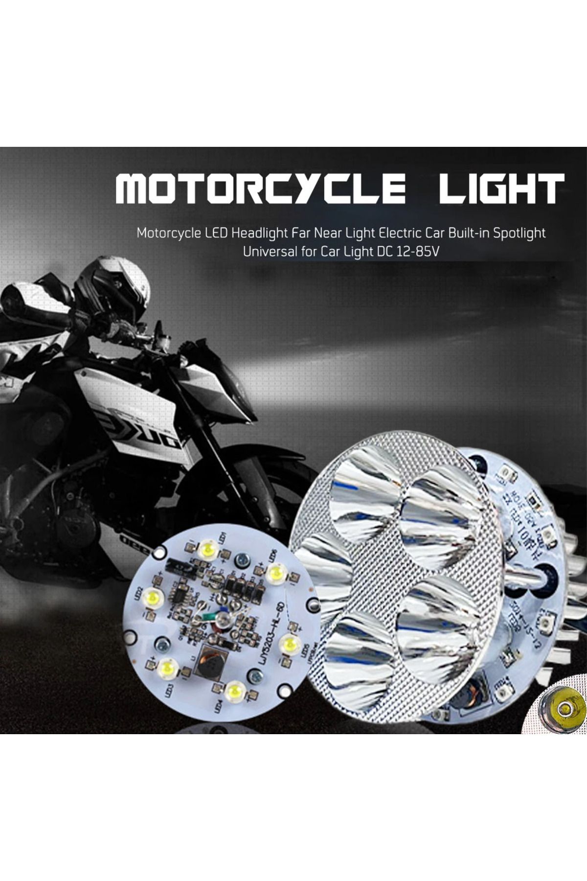 NASER MOTOR Evrensel motosiklet LED Far uzak yakın ışık elektrikli araba dahili spot evrensel araba ışık için mo