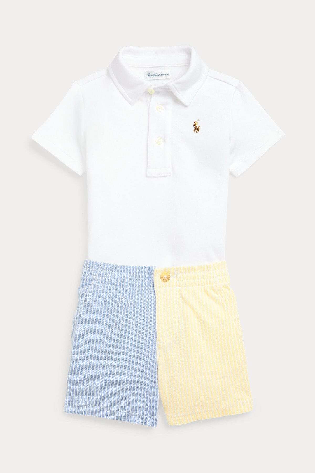 Ralph Lauren 9-18 Aylık Erkek Bebek T-shirt - Şort Set 12m / Çok Renkli