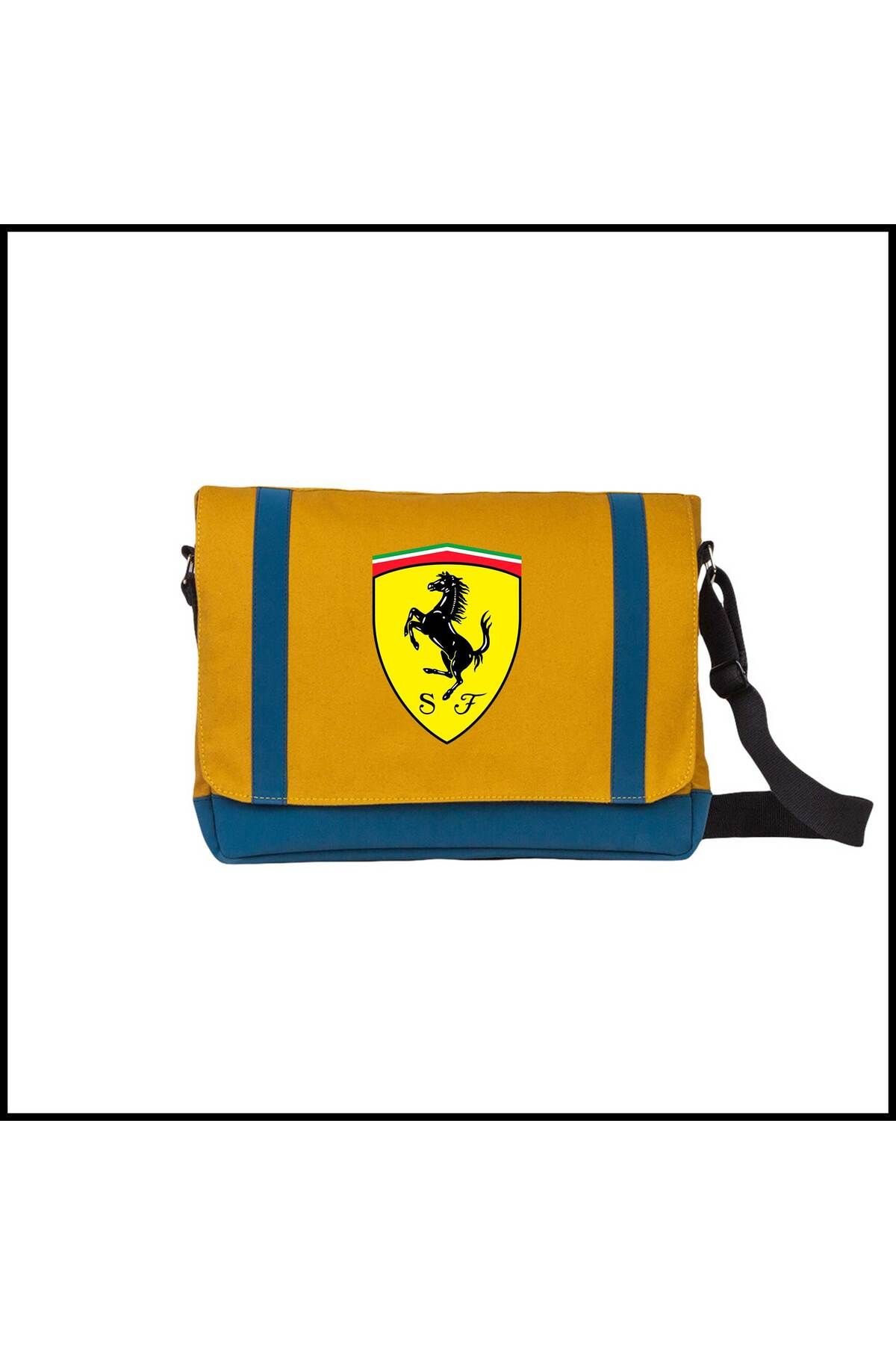 Z zepplin Ferrari Logo Hardal Renk Posta Çantası