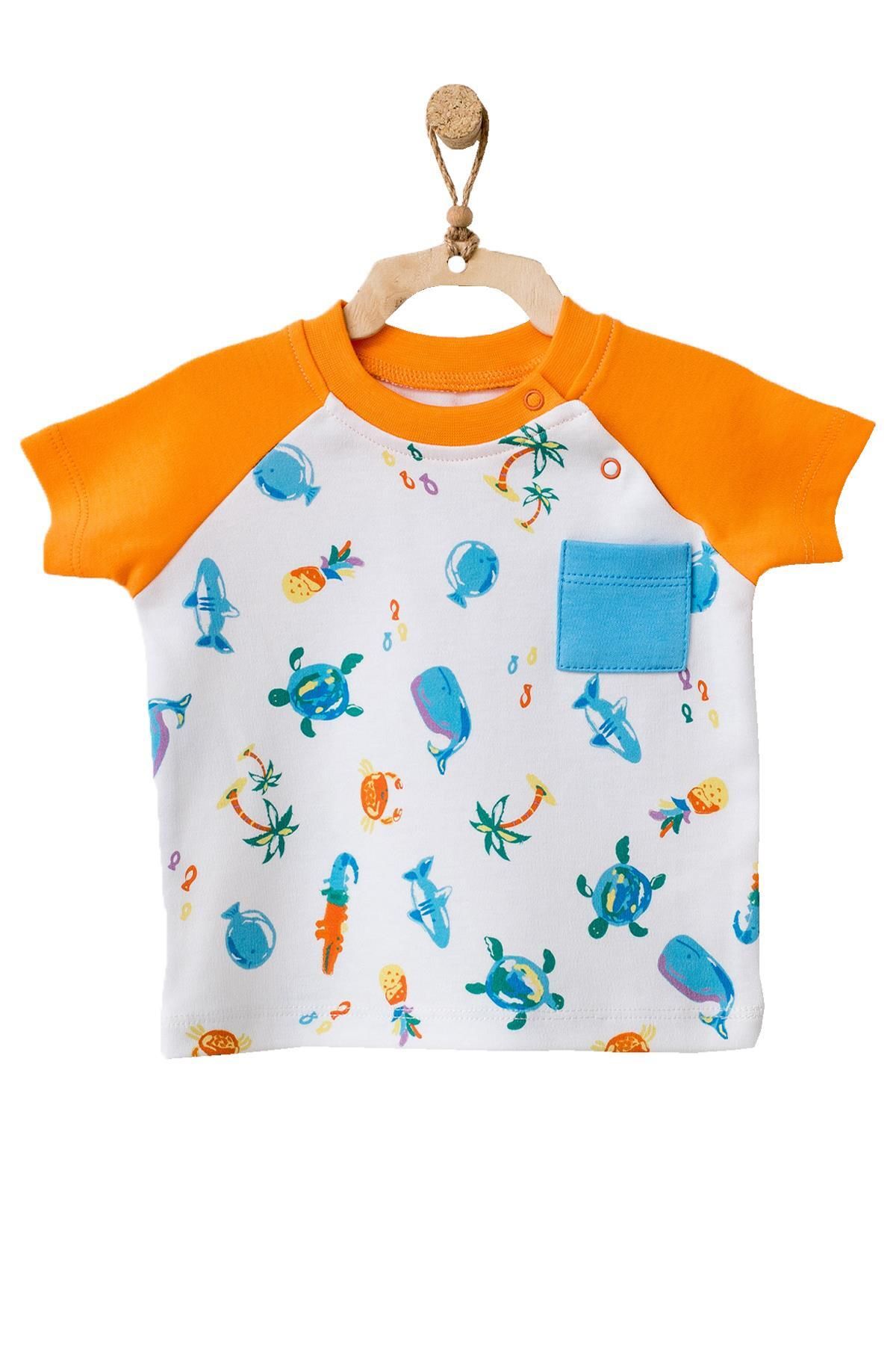 Andy Wawa Erkek Bebek Doğa Temalı Renkli Tişört Ac21867r