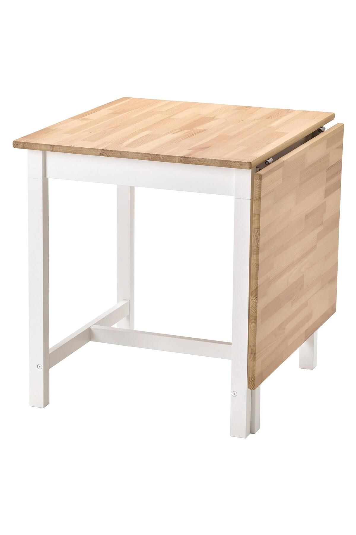 IKEA PINNTORP Katlanır Mutfak Masası, Açık Kahverengi-beyaz, 2-4 Kişilik, Katlanabilir, 67/124x75 cm