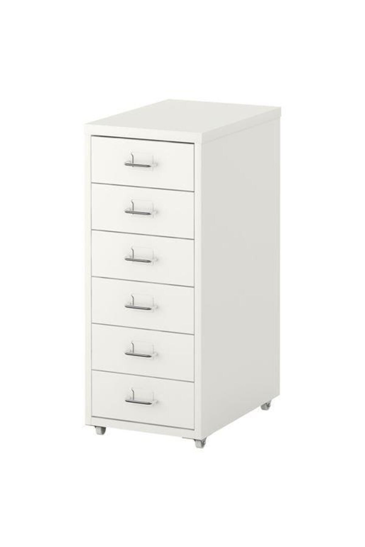 IKEA 6 Çekmeceli Ofis-makyaj-eşya Düzenleyici Meridyendukkan Keson Beyaz Renk 28x69 Cm Tekerlekli