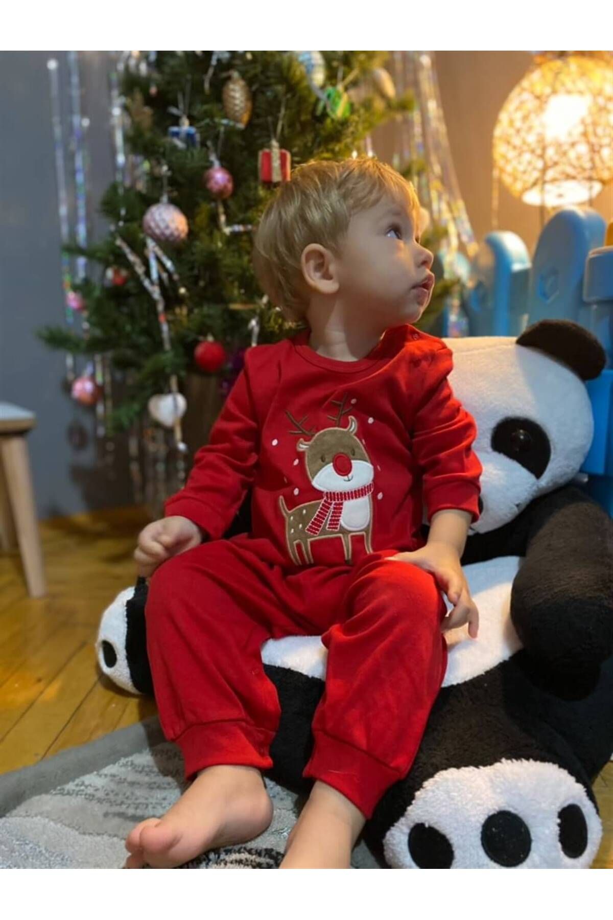 Mini Ropa Geyik Nakışlı Patiksiz Yeniyıl Bebek Tulumu Christmas Bebek Tulumu Yeni Yıl Bebek Hediyesi Yılbaşı T