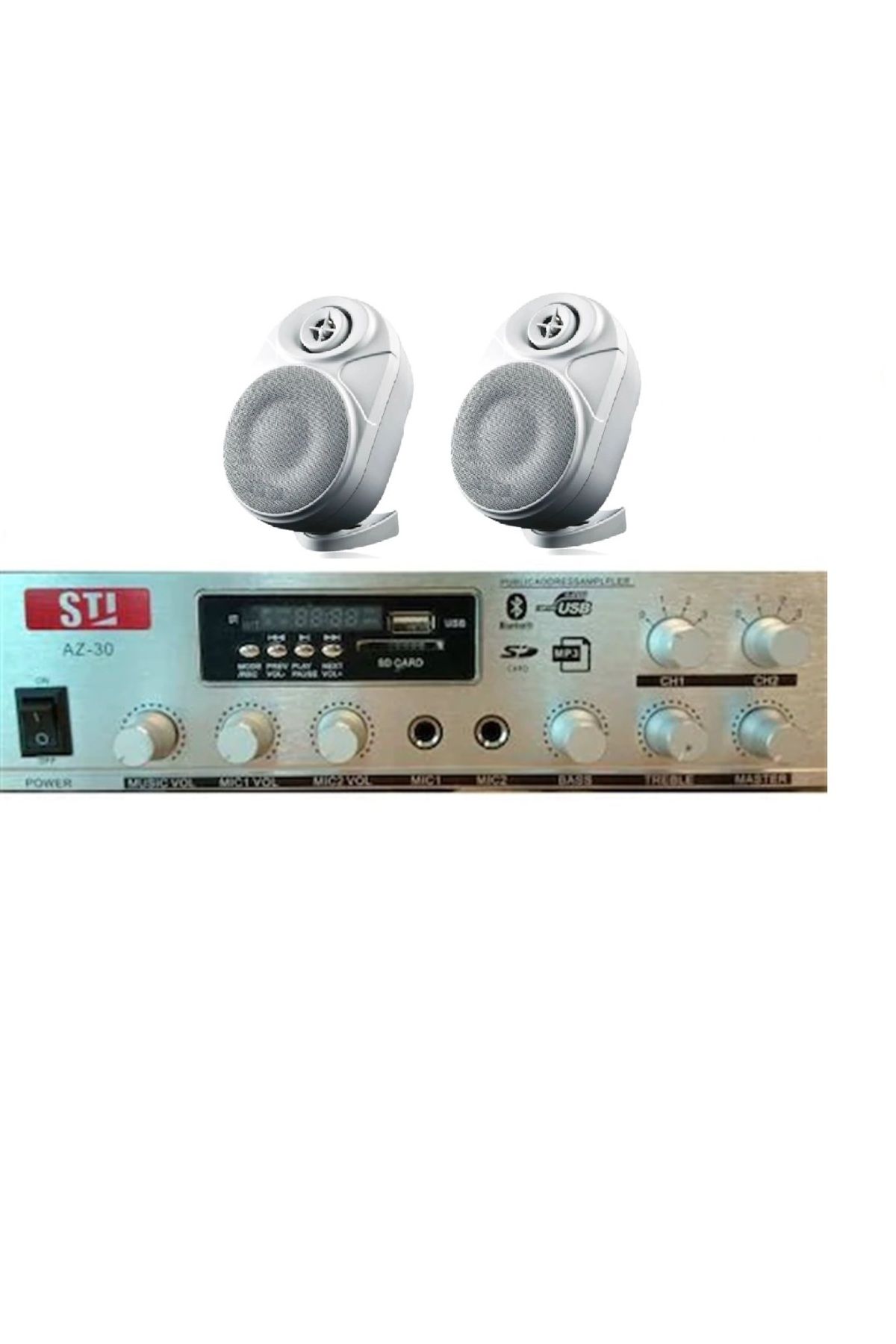 STİ Mağaza Ses Müzik Sistemi Seti Bluetooth Usb Aux