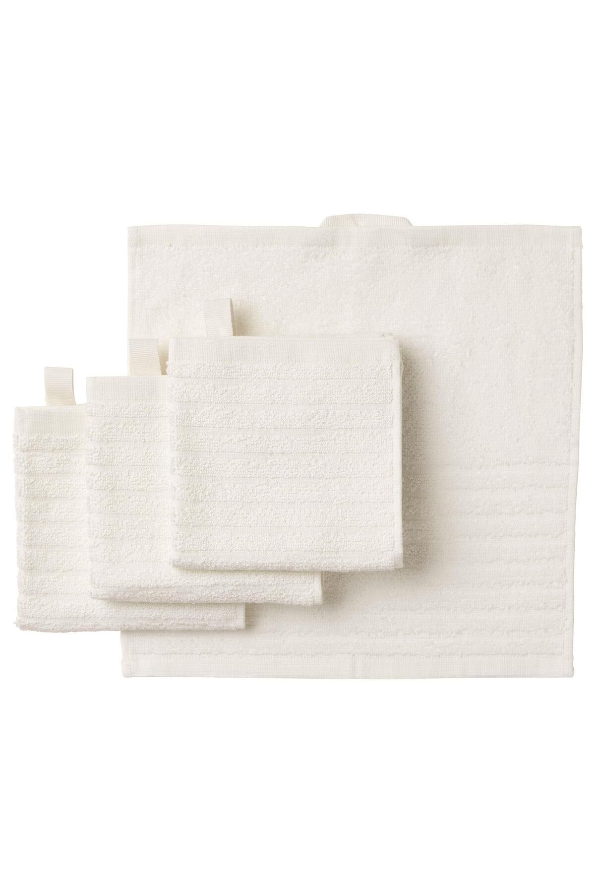 IKEA 4 Adet Banyo-mutfak El Havlusu Beyaz Renk Meridyendukkan 30x30 Cm, 4 Lü