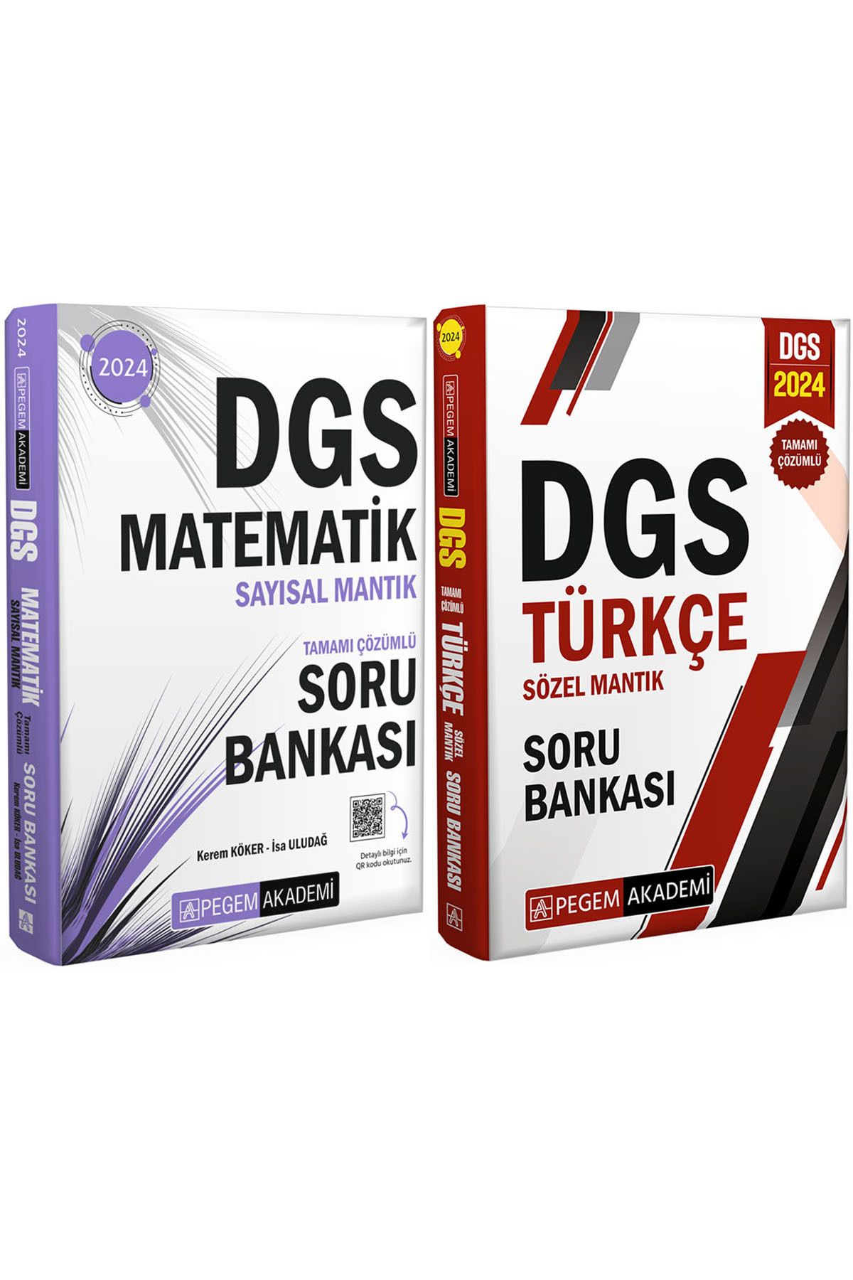 Pegem Akademi Yayıncılık DGS 2024 Türkçe Tamamı Çözümlü Sözel Mantık ve Tamamı Çözümlü Matematik Sayısal Mantık Soru Bankası