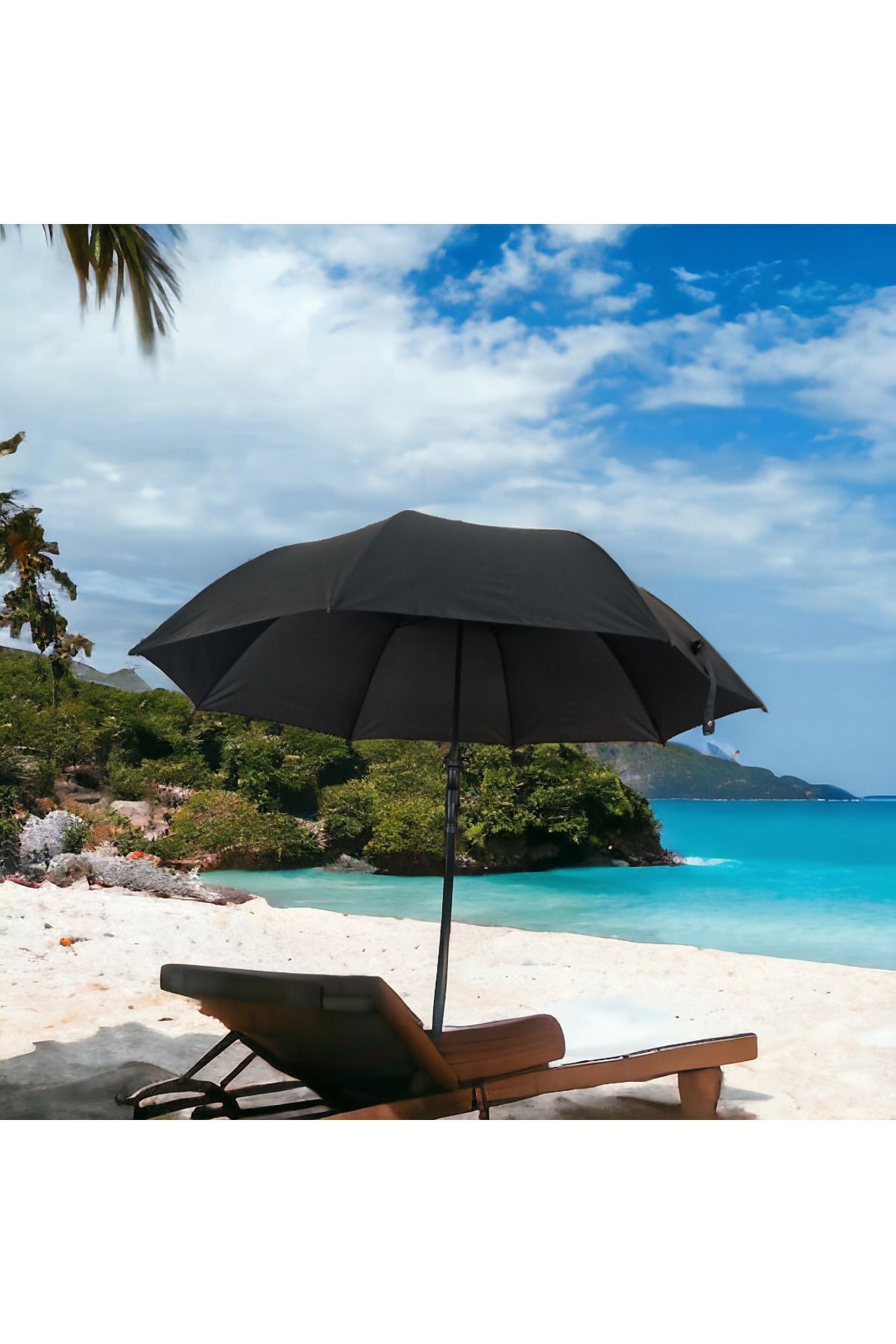 faial Yüksek Kaliteli Şemsiye Gölgelik Plaj Balkon Bahçe Teras Şemsiyesi 180 Cm+Taşıma Çantalı