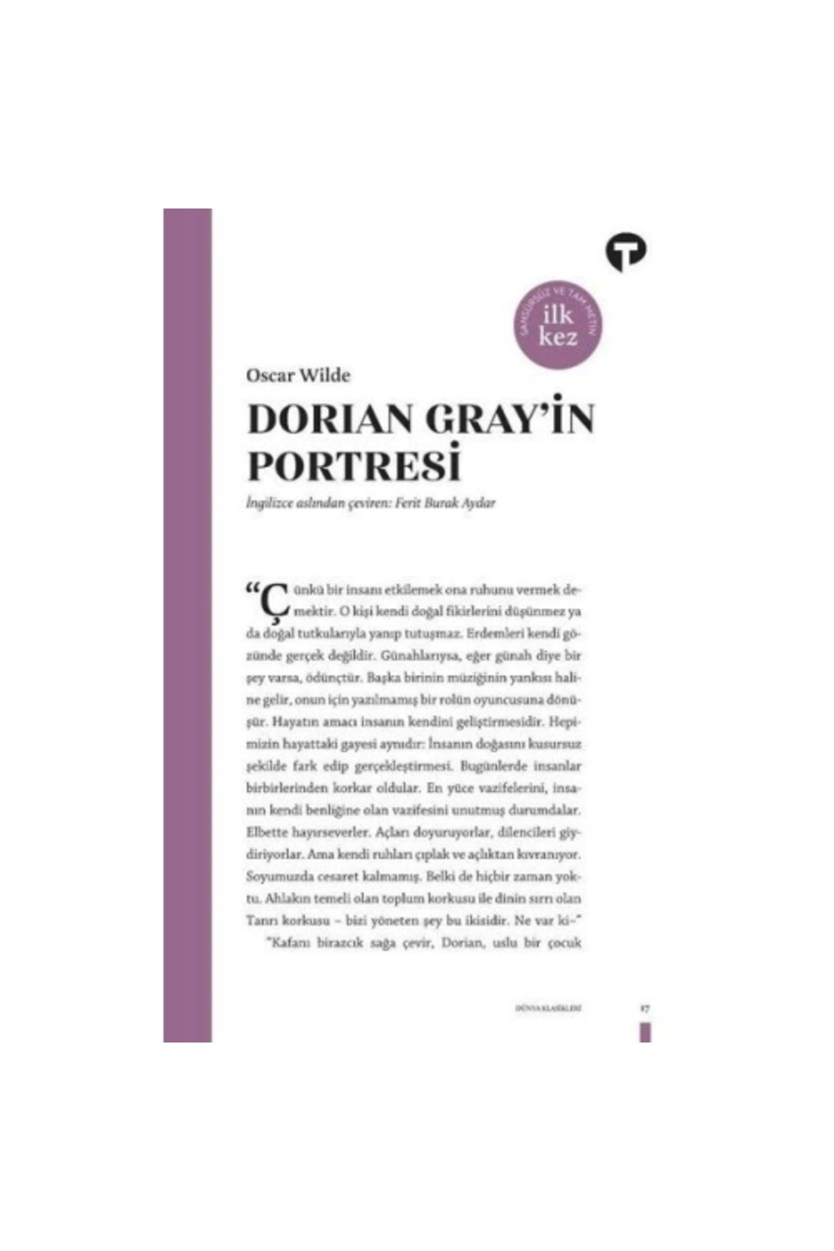 Turkuvaz Kitap Dorian Gray'in Portresi