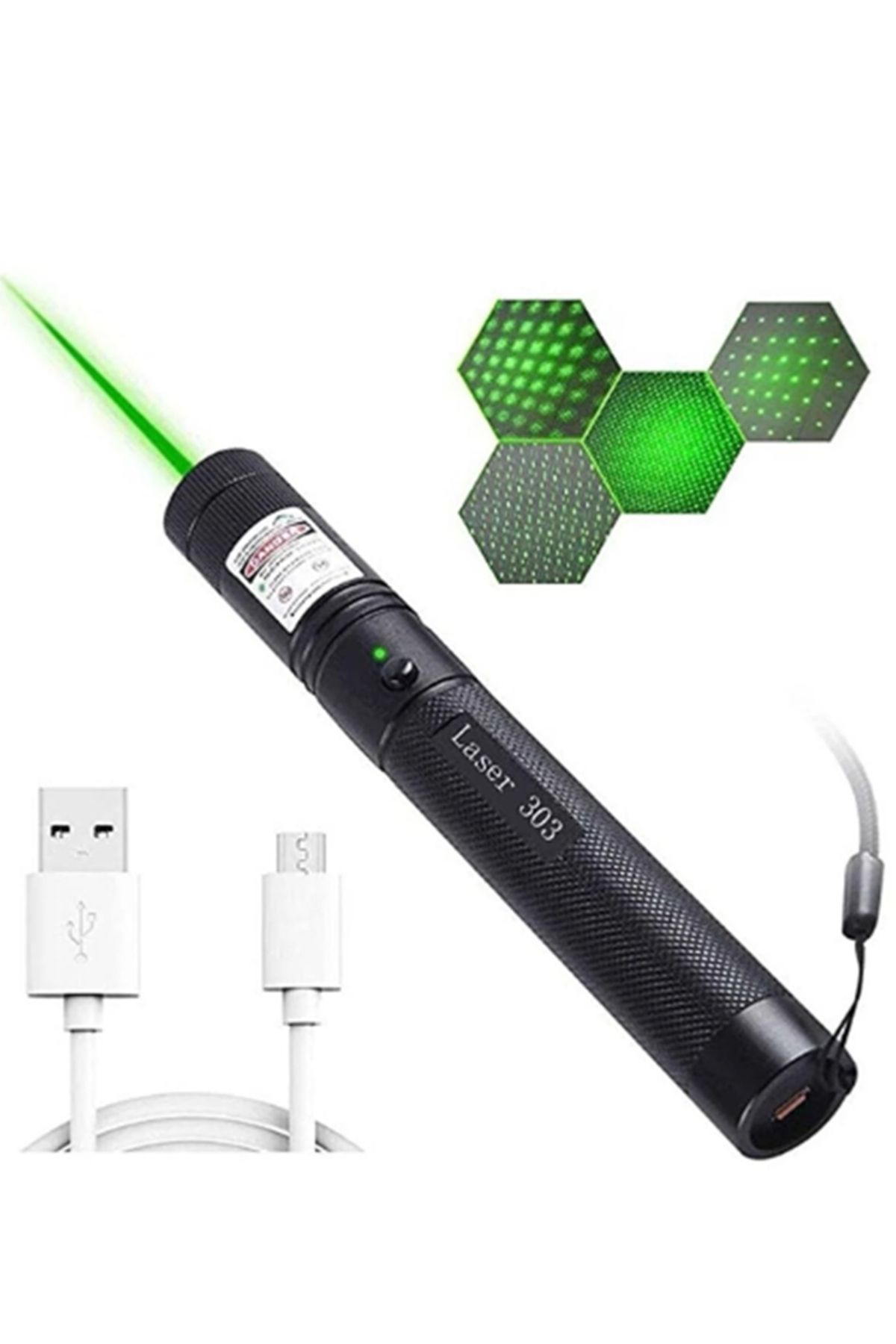 gaman Ultra Kaliteli Uzun Menzilli Usb Şarjlı Yeşil Lazer- Kedi Oyuncağı Lazeri