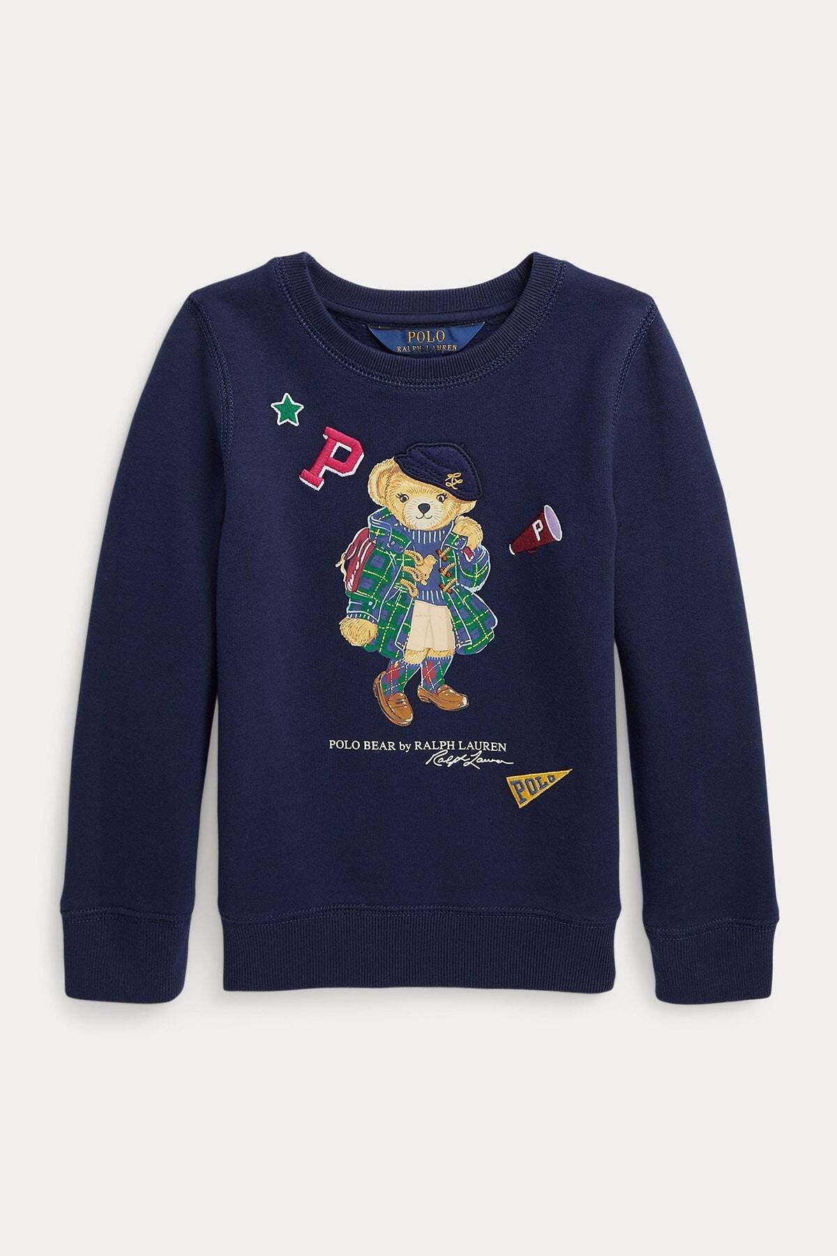 Ralph Lauren 2-5 Yaş Kız Çocuk Polo Bear Sweatshirt 2y / Lacivert