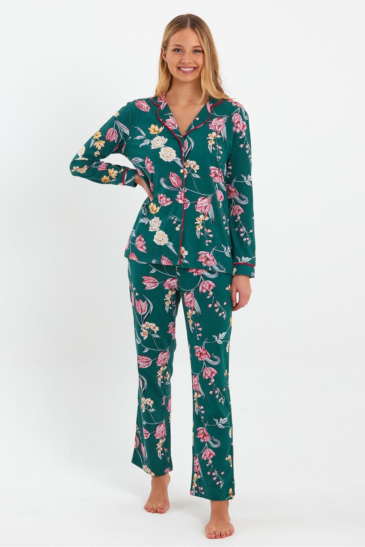 ESPİNA Desenli Pamuklu Örme Pijama Takımı