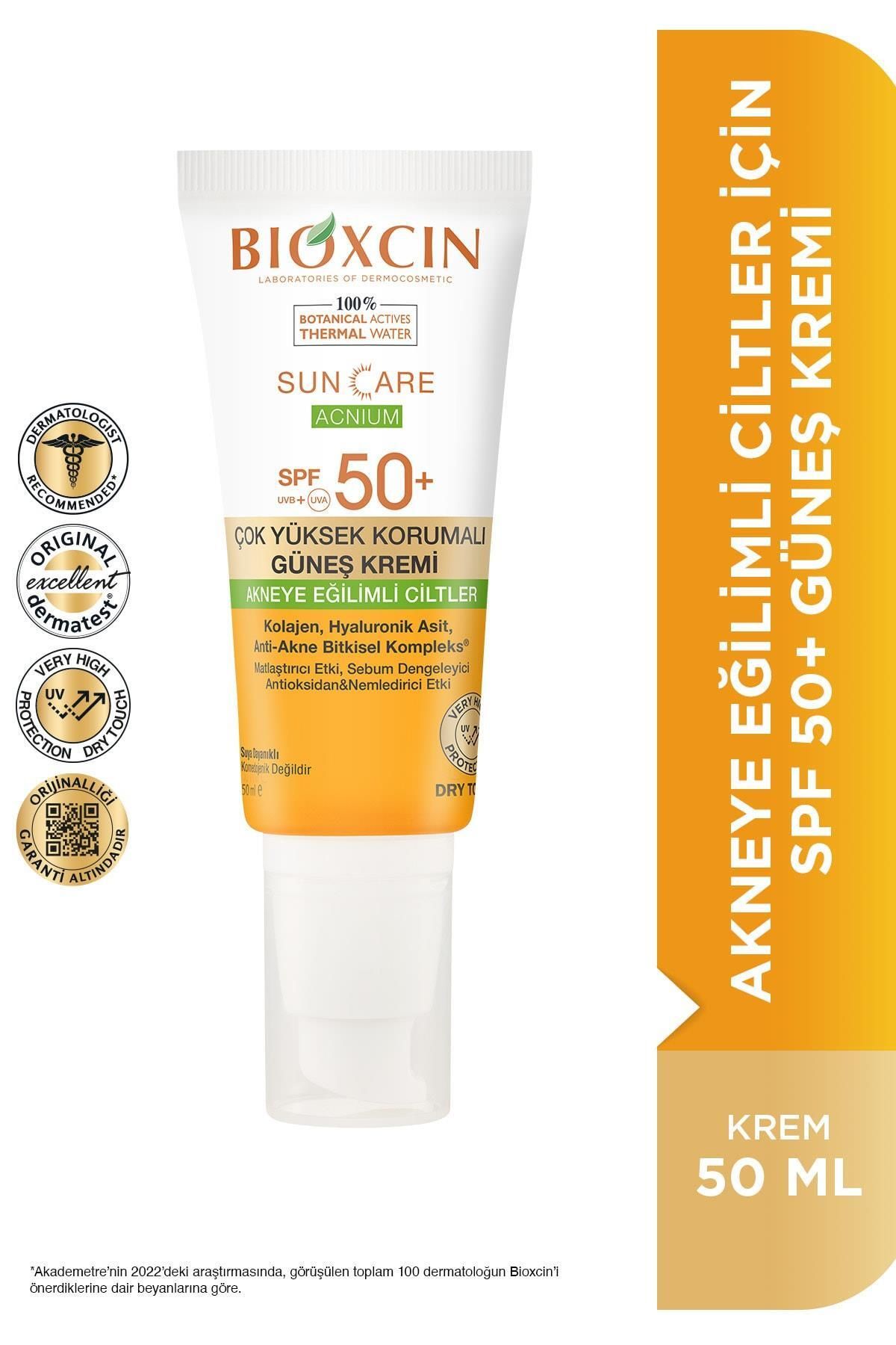 Bioxcin Sun Care Acnium Spf50 Akneye Eğilimli Ciltler Için Güneş Kremi 50 ml