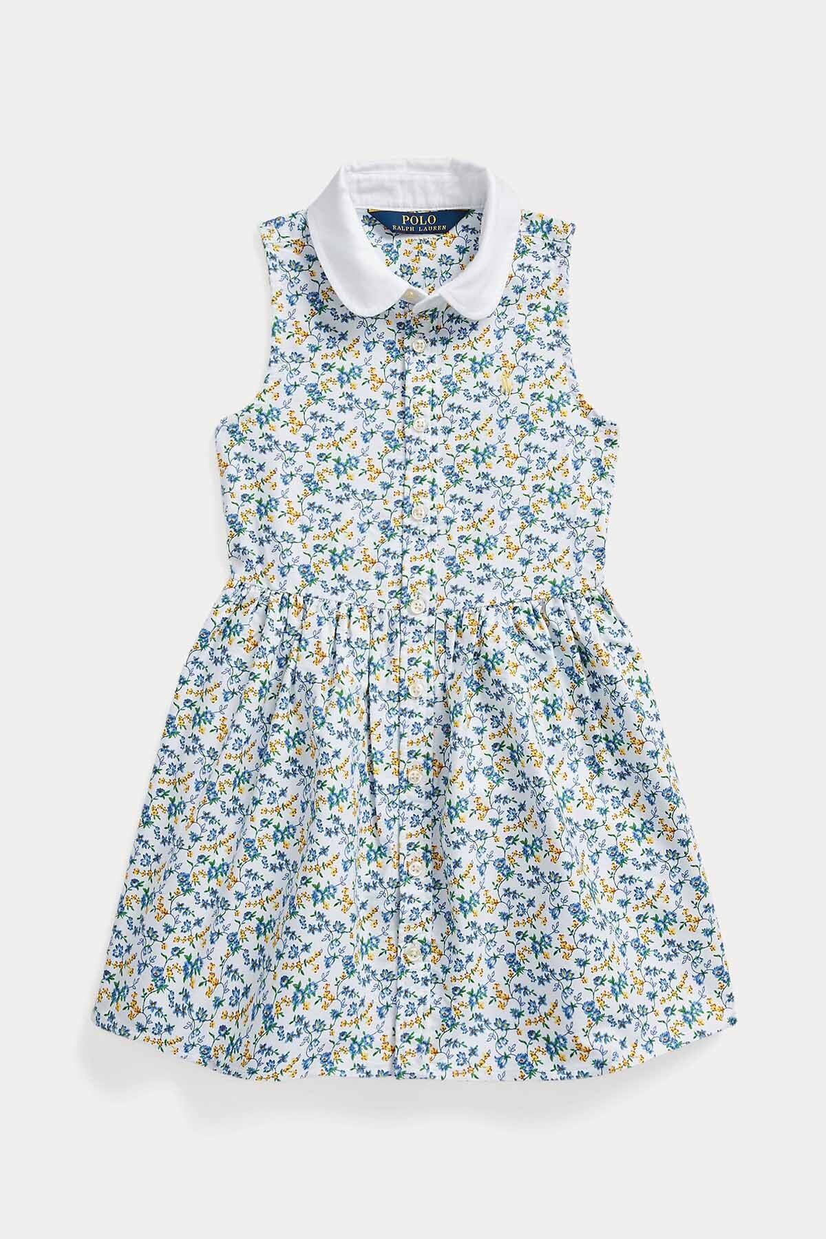 Ralph Lauren 2-4 Yaş Kız Çocuk Çiçek Desenli Gömlek Elbise 3y / Çok Renkli