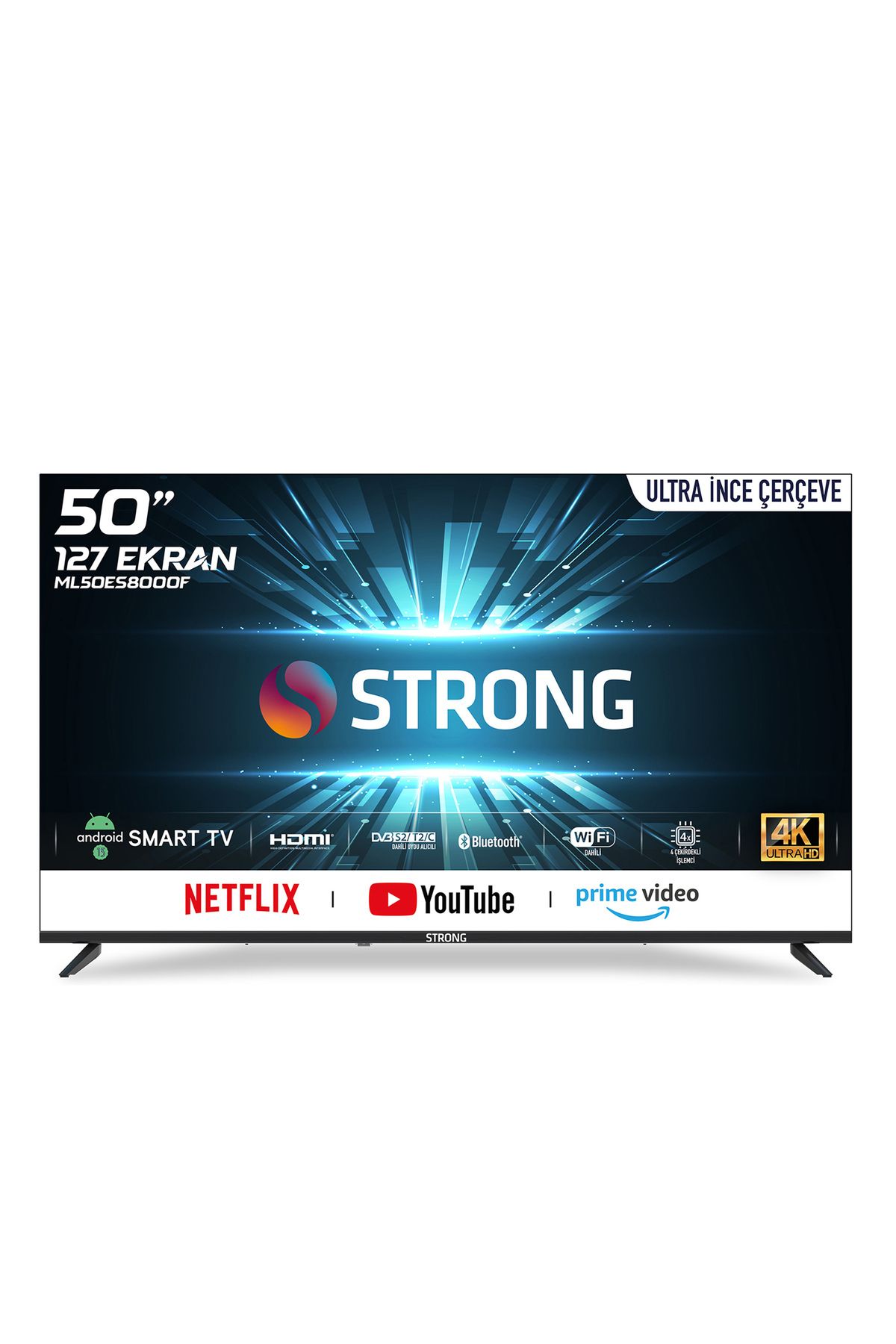 Strong Ml50es8000f 50’’ 127cm Ekran 4k Ultra Hd Android Smart Tv - Dahili Uydu Alıcılı | Ultra Ince Çerçeve