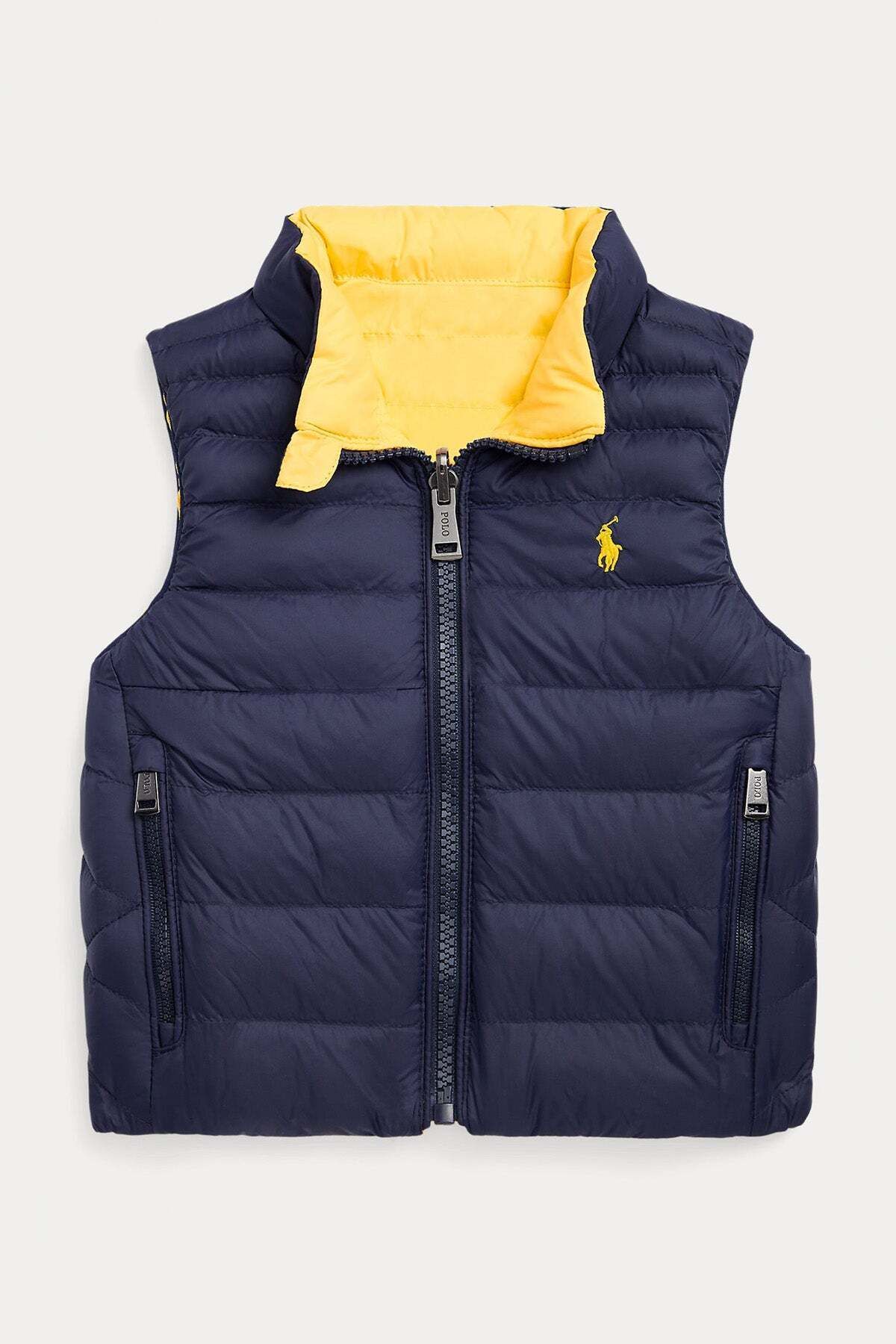 Ralph Lauren 12-18 Aylık Erkek Bebek Çift Taraflı Puffer Yelek 12m / Lacivert