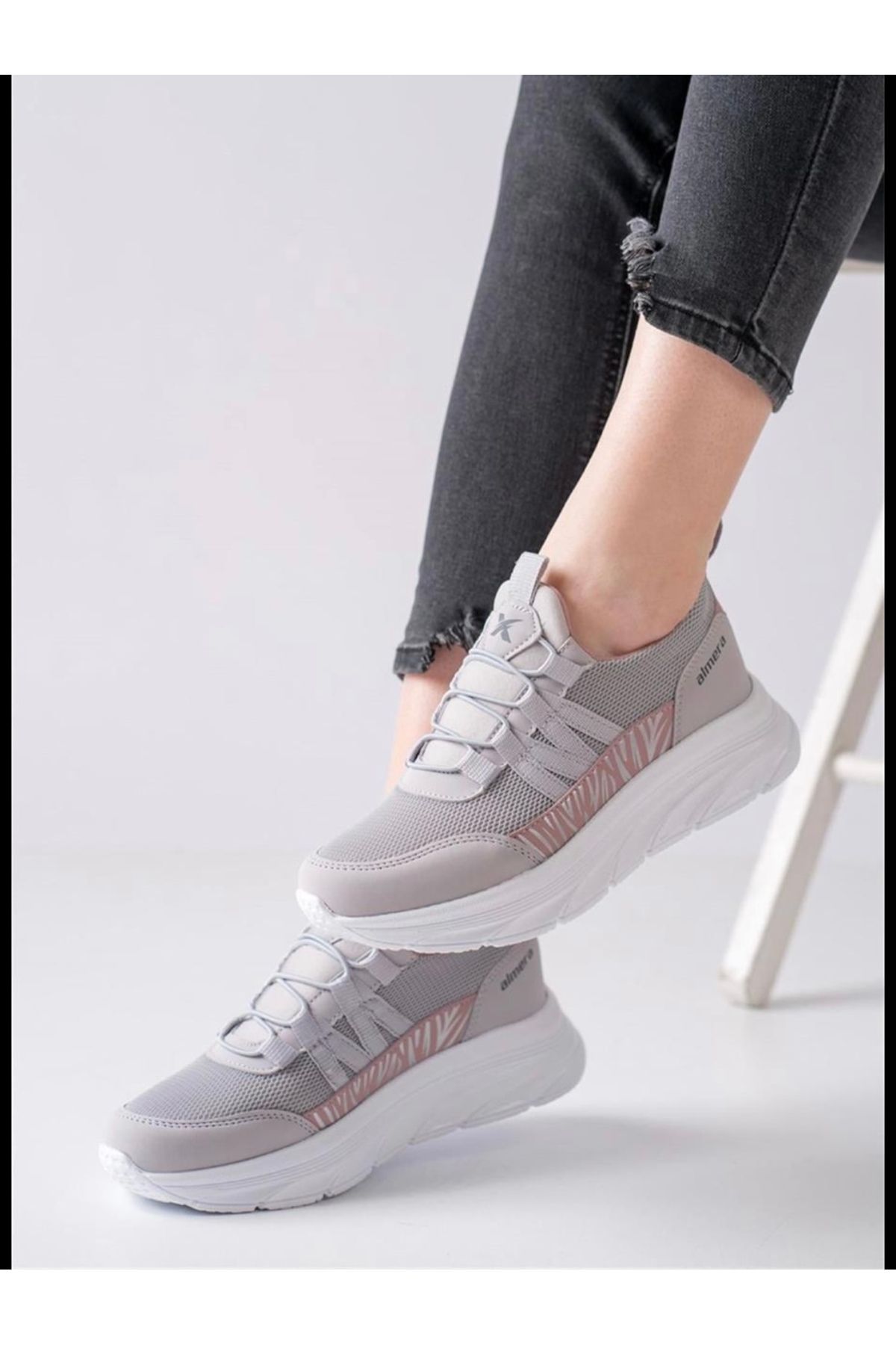 Almera Kadın Günlük Spor Ayakkabı Sneaker Yürüyüş Ayakkabısı Bağcıksız